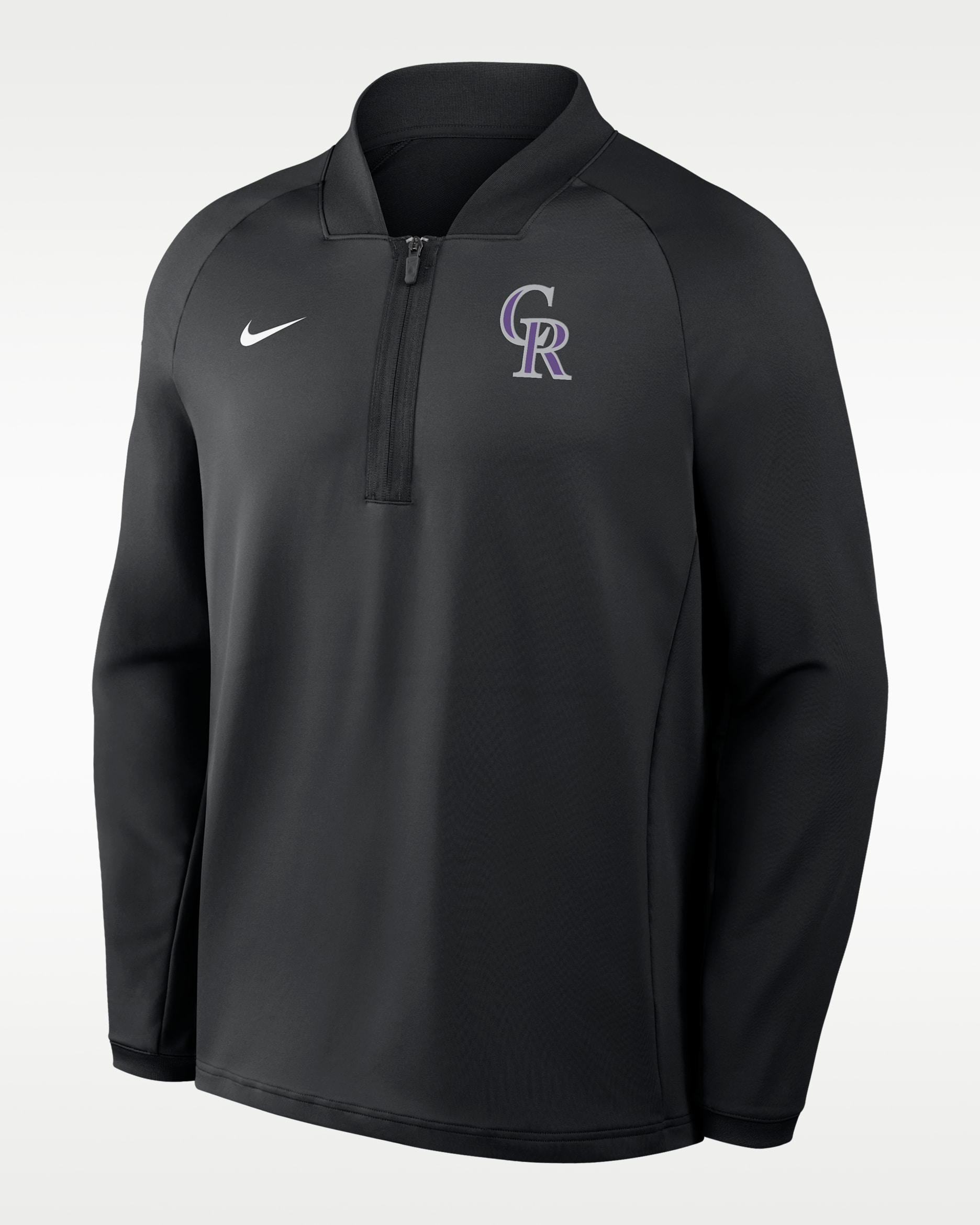 Colorado Rockies Authentic Collection Men's Nike Dri-FIT MLB 1/2-Zip Long-Sleeve Top - Black