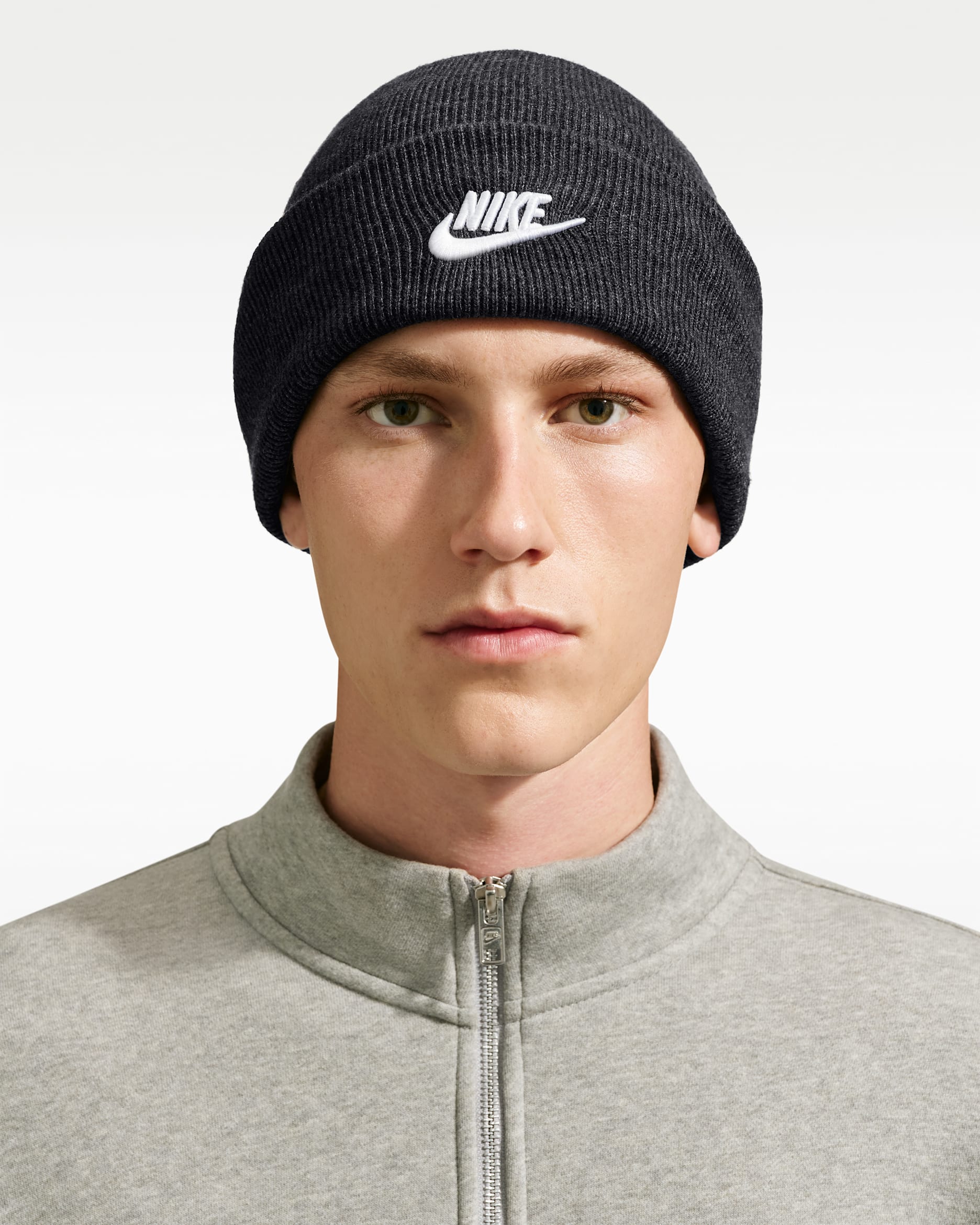 Nike Peak Futura Beanie - Black Heather/White