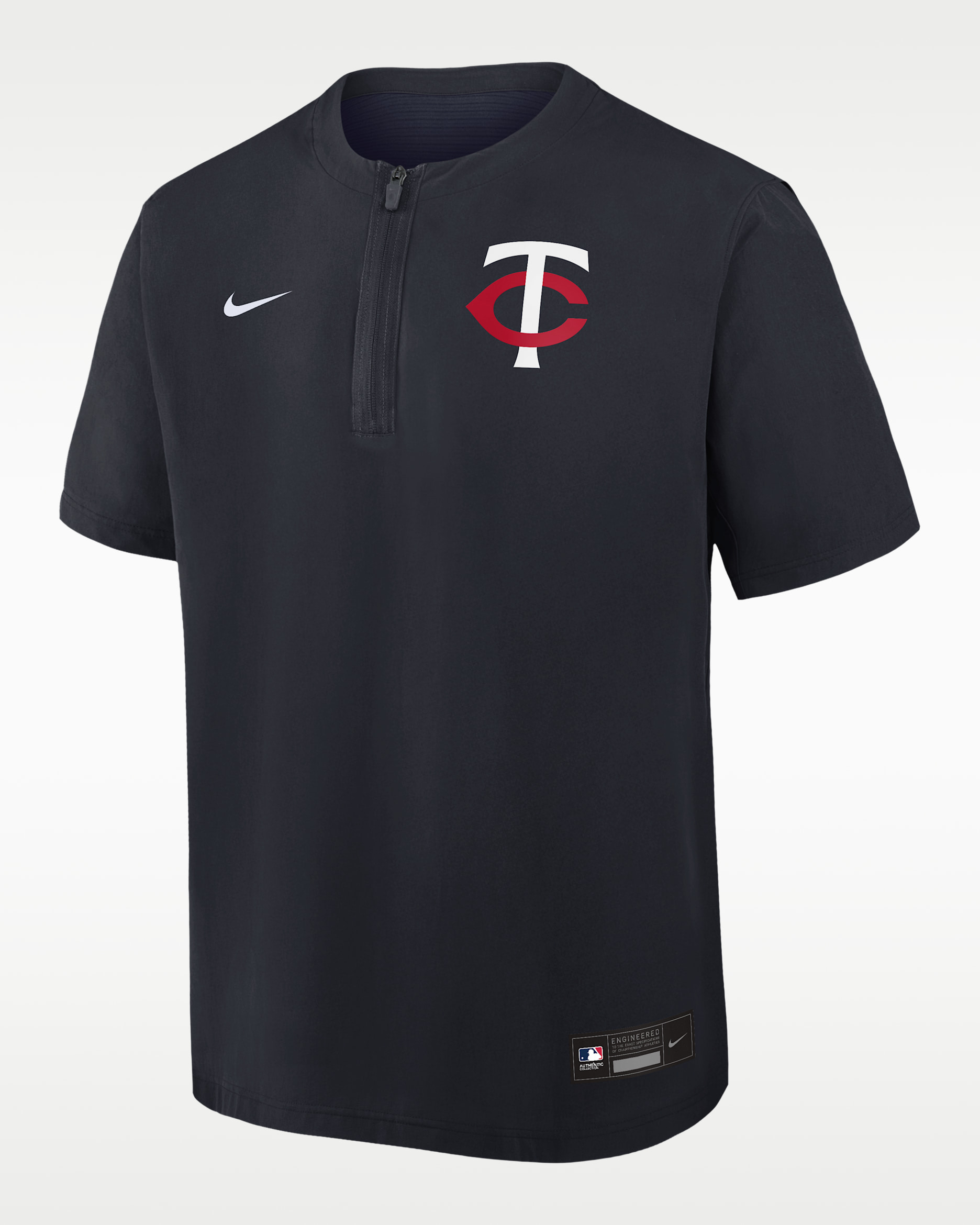 Minnesota Twins Authentic Collection Men's Nike Dri-FIT MLB 1/4-Zip Short-Sleeve Windshirt - Navy