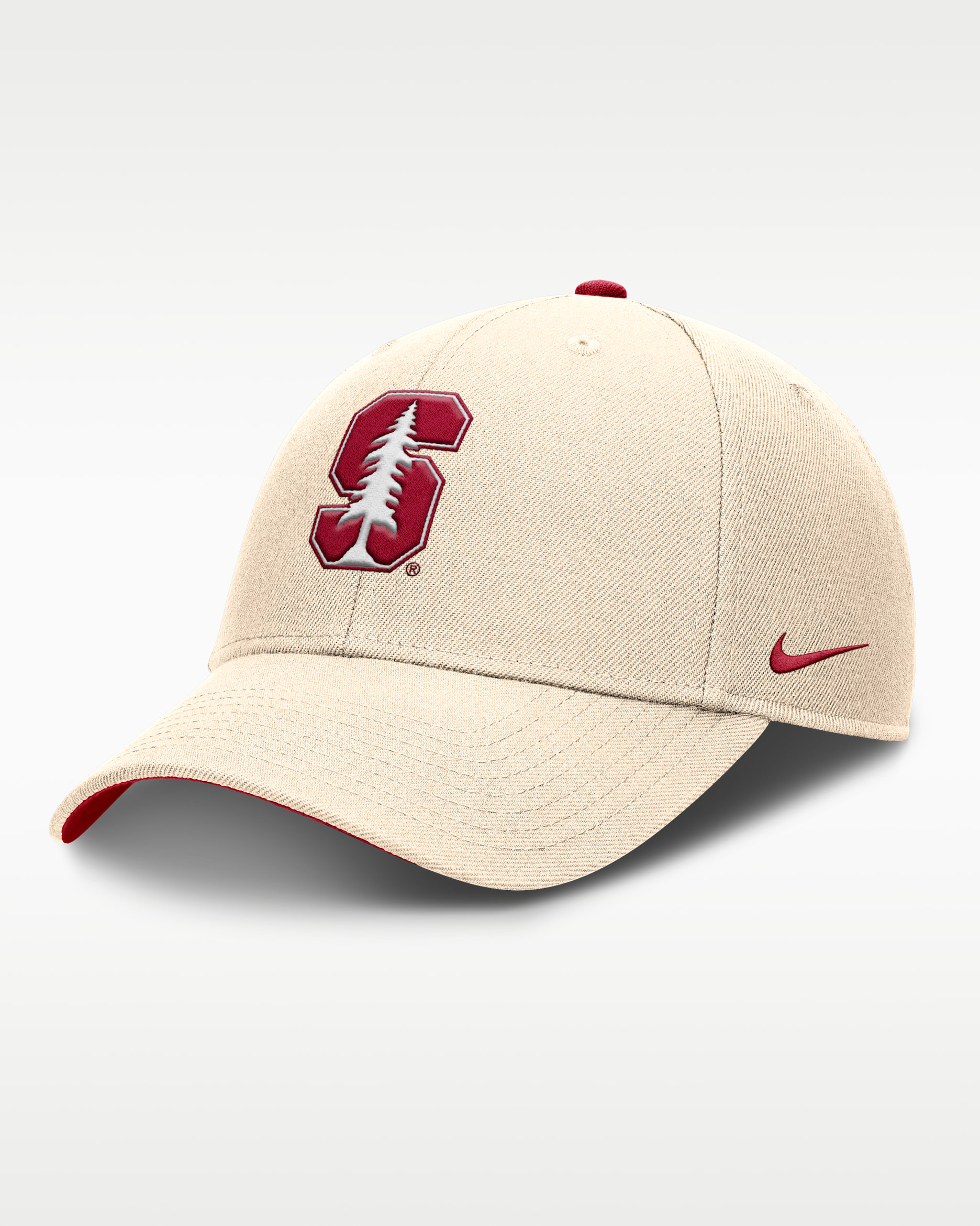 Stanford Primetime Rise Men's Nike Dri-FIT College Trucker Adjustable Hat - Natural