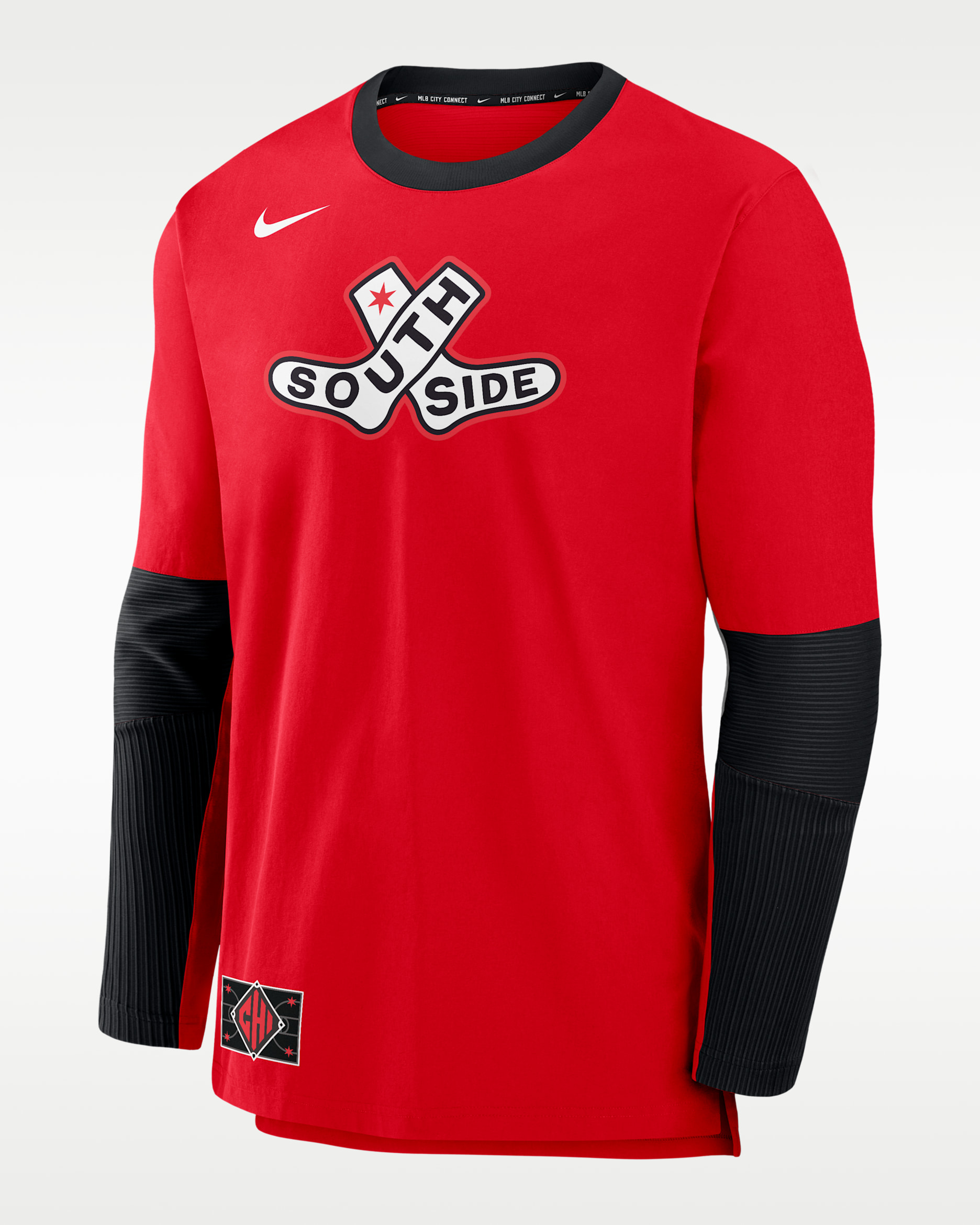 Chamarra sin cierre Nike Dri-FIT de la MLB para hombre Chicago White Sox Authentic Collection City Connect Player - Rojo