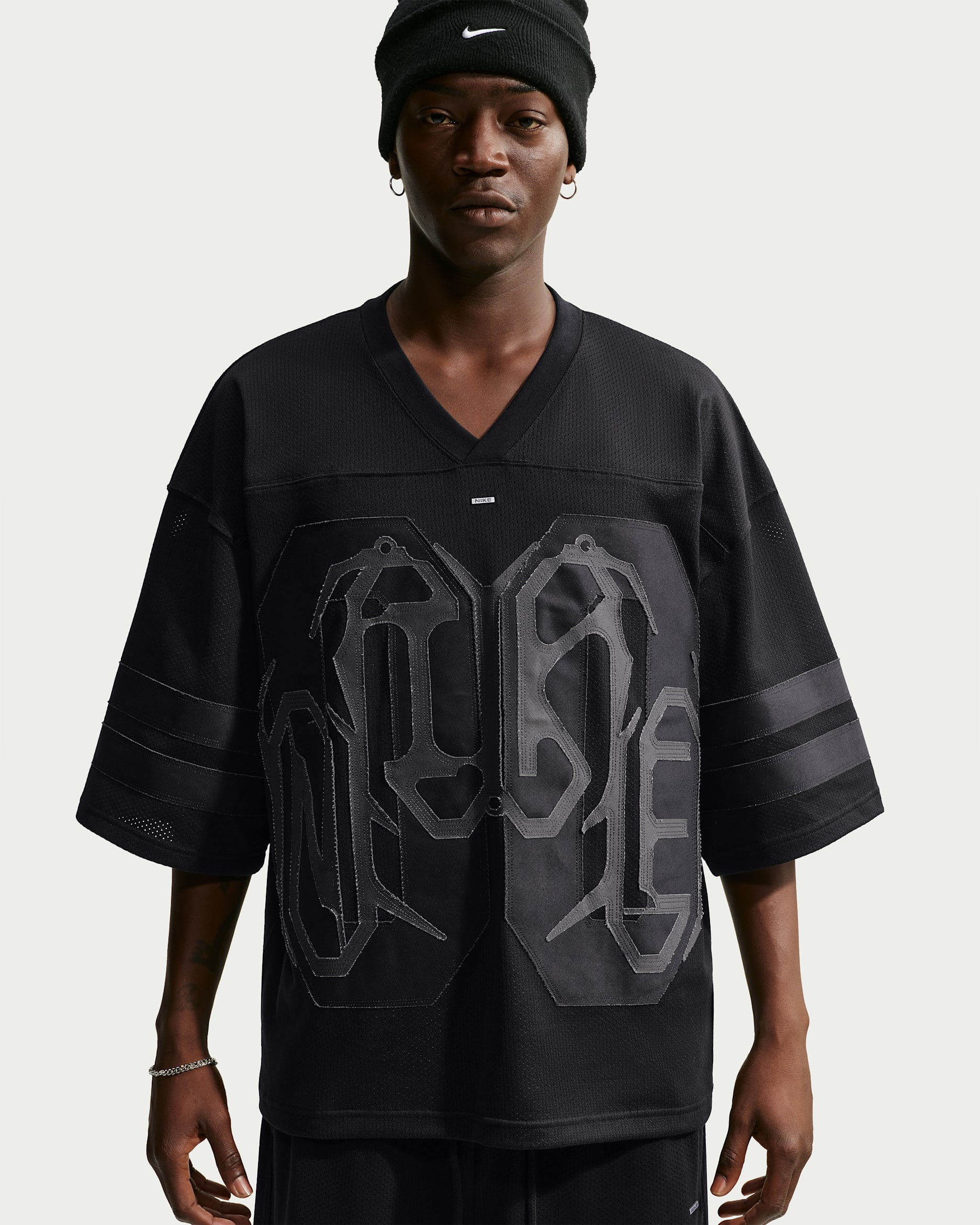Jersey oversized para hombre Nike Sportswear - Negro/Plata hielo/Gris humo oscuro