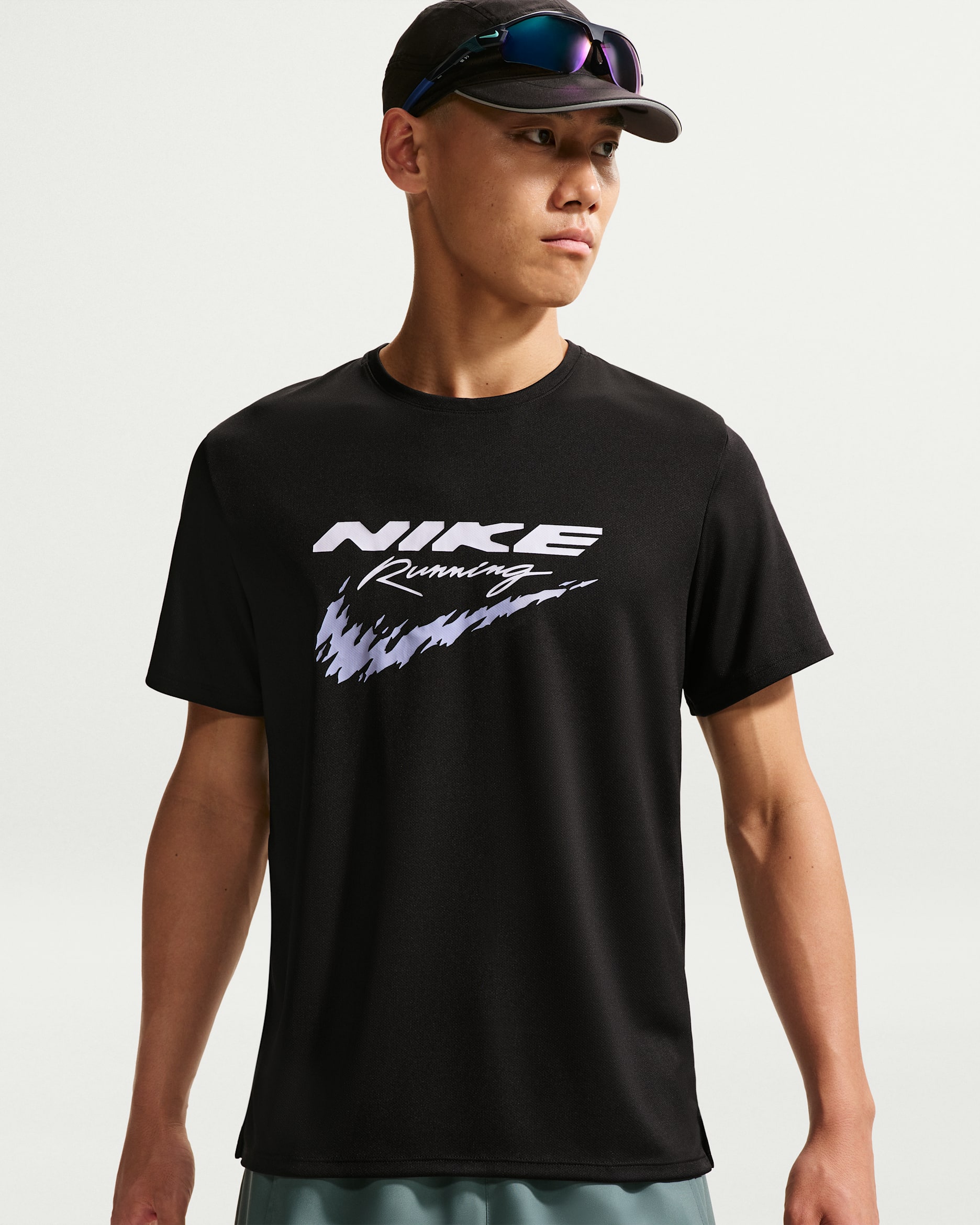 Nike Miler Men's Dri-FIT UV Running Top - Black