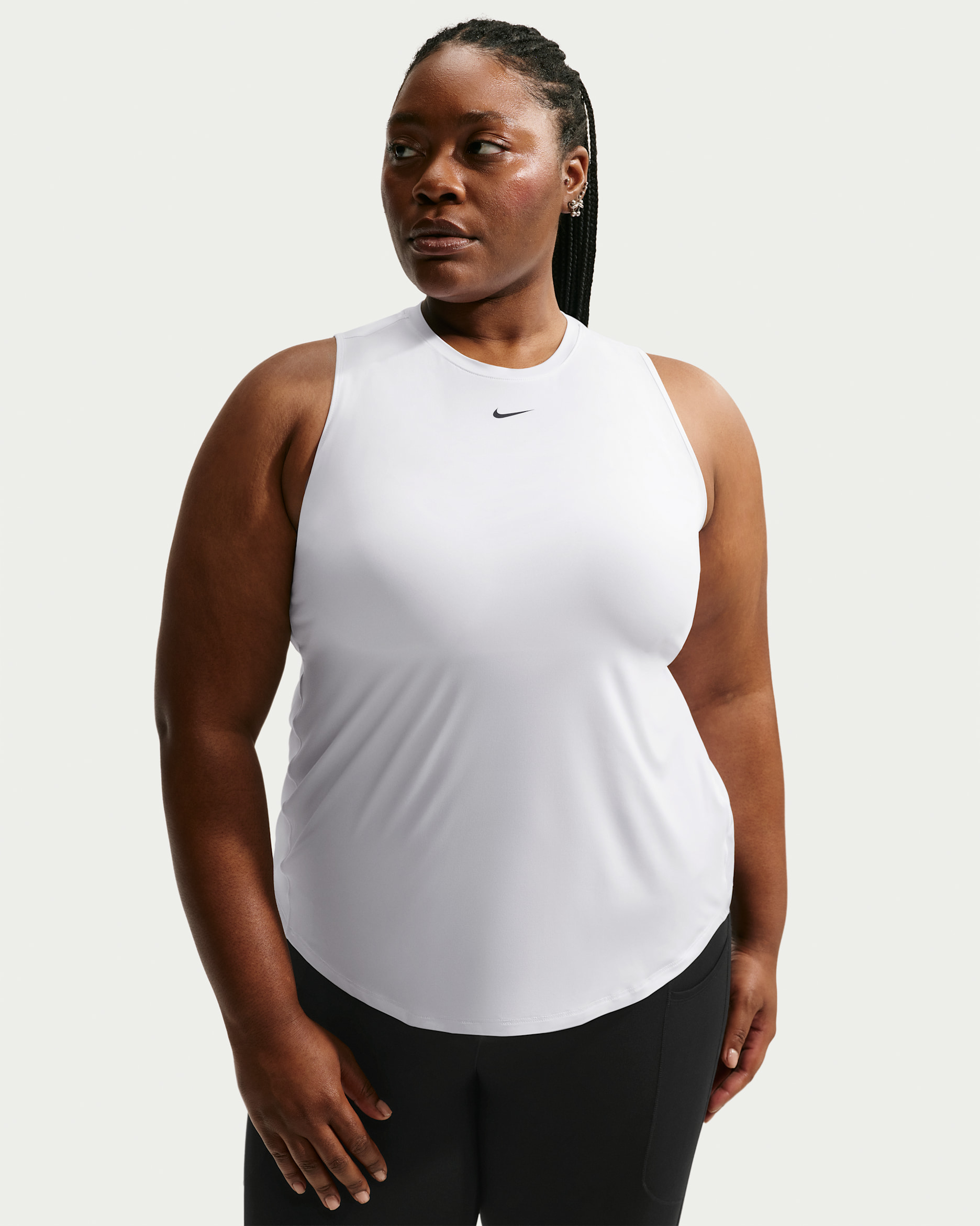 Nike One Classic Women's Dri-FIT Tank Top (Plus Size) - White/Black