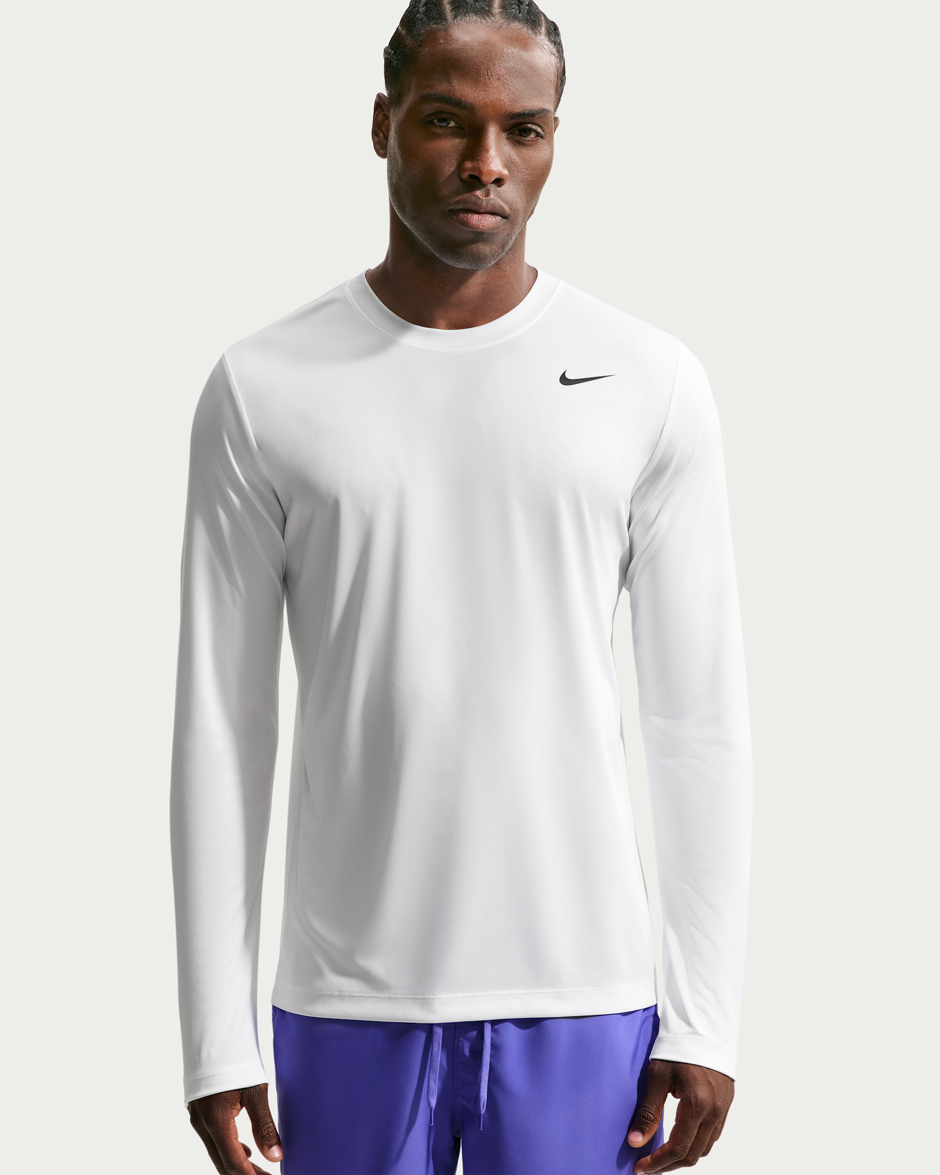 Ανδρική μακρυμάνικη μπλούζα προπόνησης Nike Flex Dri-FIT - Λευκό/Μαύρο