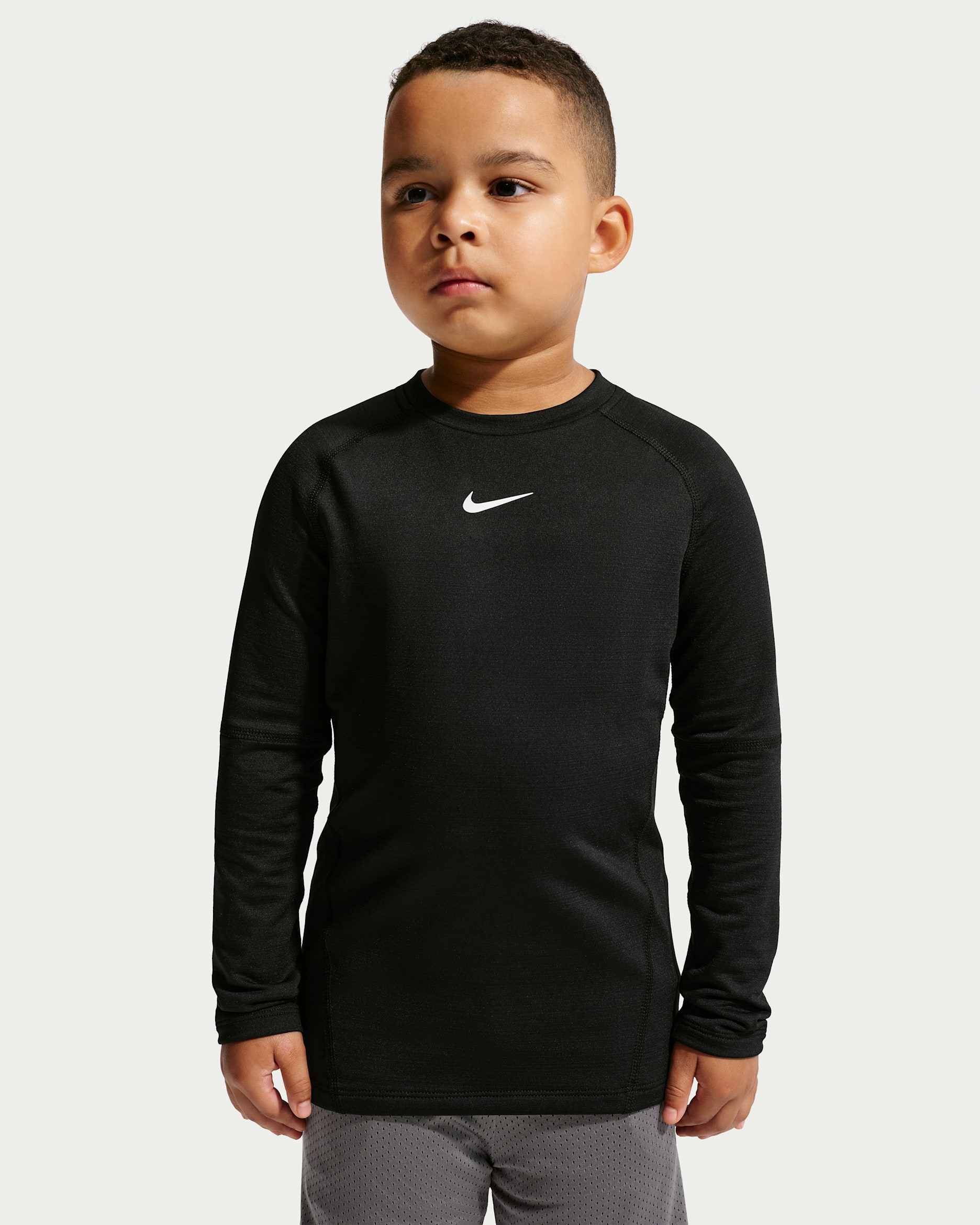 Nike Pro Little Kids' Dri-FIT Warm Long-Sleeve Top - Black