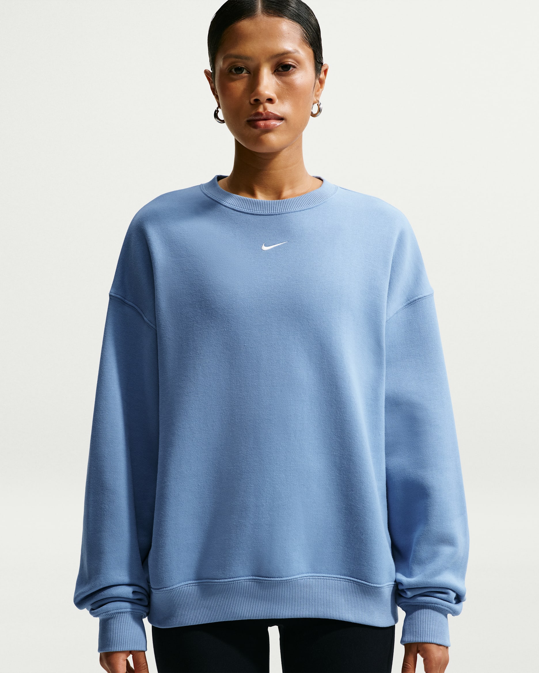 Nike Studio Fleece Medium Weight Camiseta oversize - Mujer - Work Blue/Sail