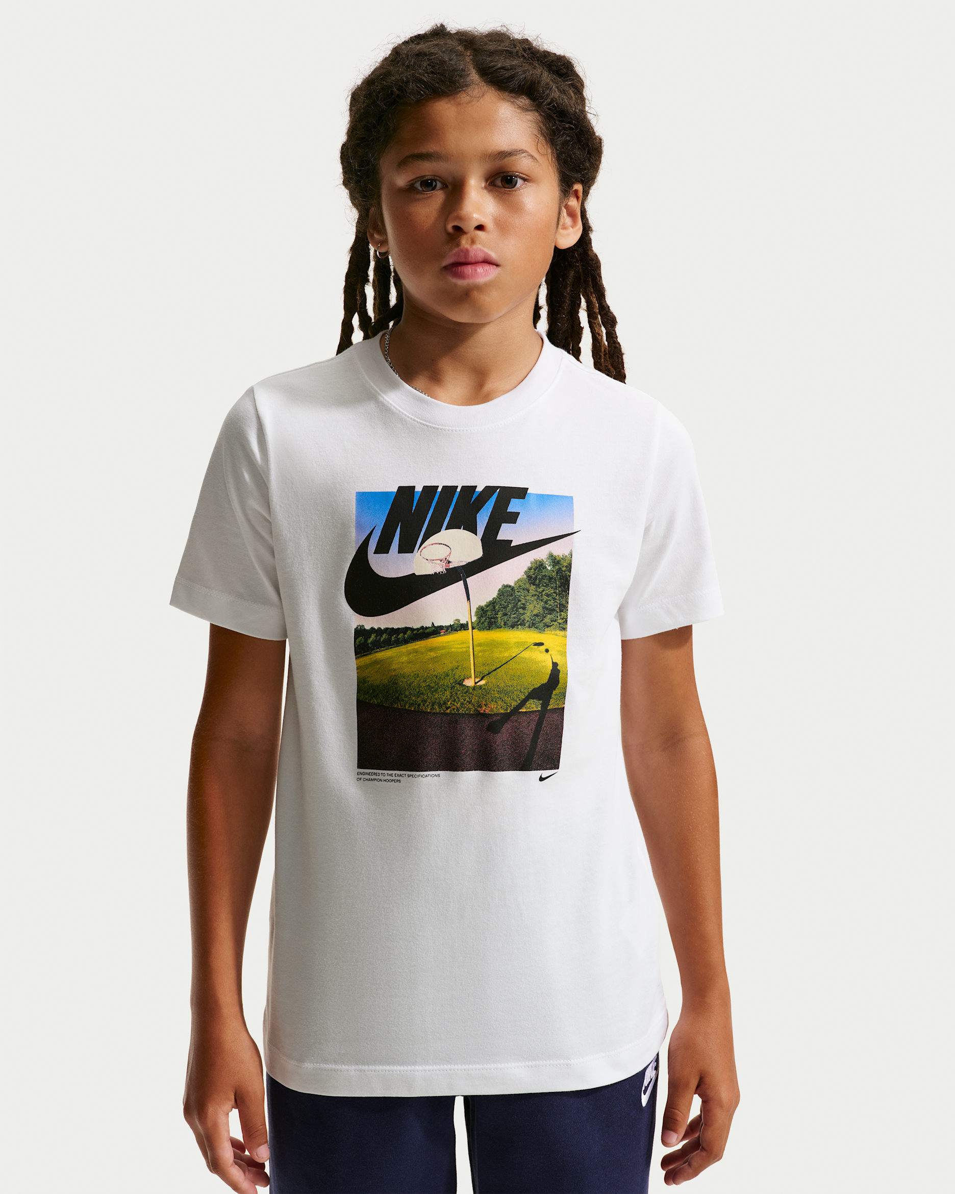 Playera para niños talla grande Nike Sportswear - Blanco