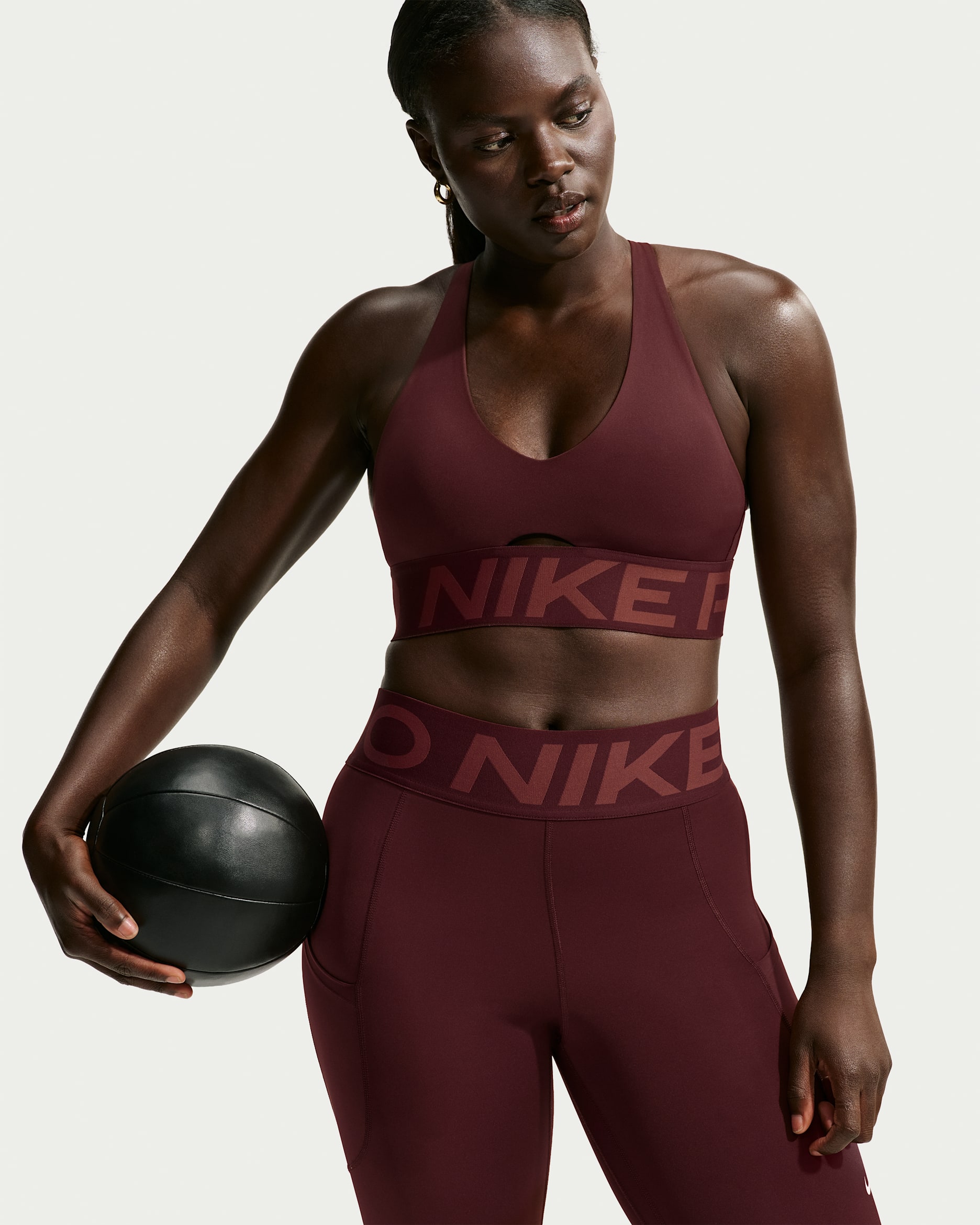 Brassière de sport rembourrée à maintien normal Nike Pro Sculpt pour femme - Mystic Dates/Blanc