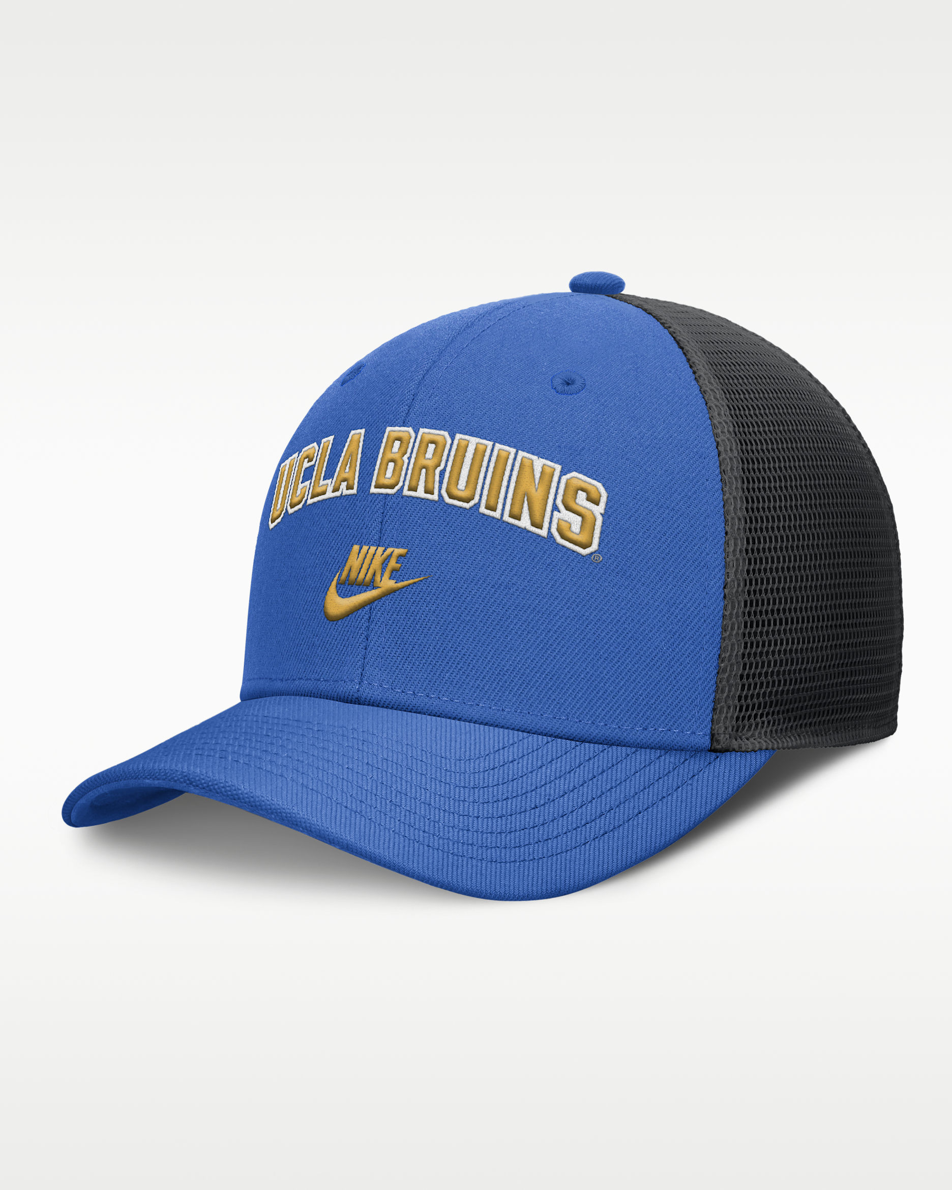 UCLA Legacy Arch Rise Men's Nike Dri-FIT College Trucker Adjustable Hat - Blue