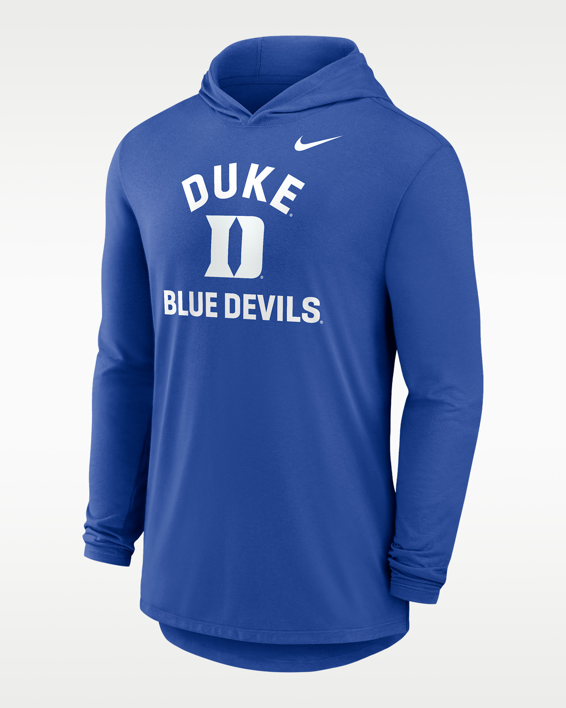 Duke Primetime Arch Men's Nike Dri-FIT College Long-Sleeve Hooded T-Shirt - Royal