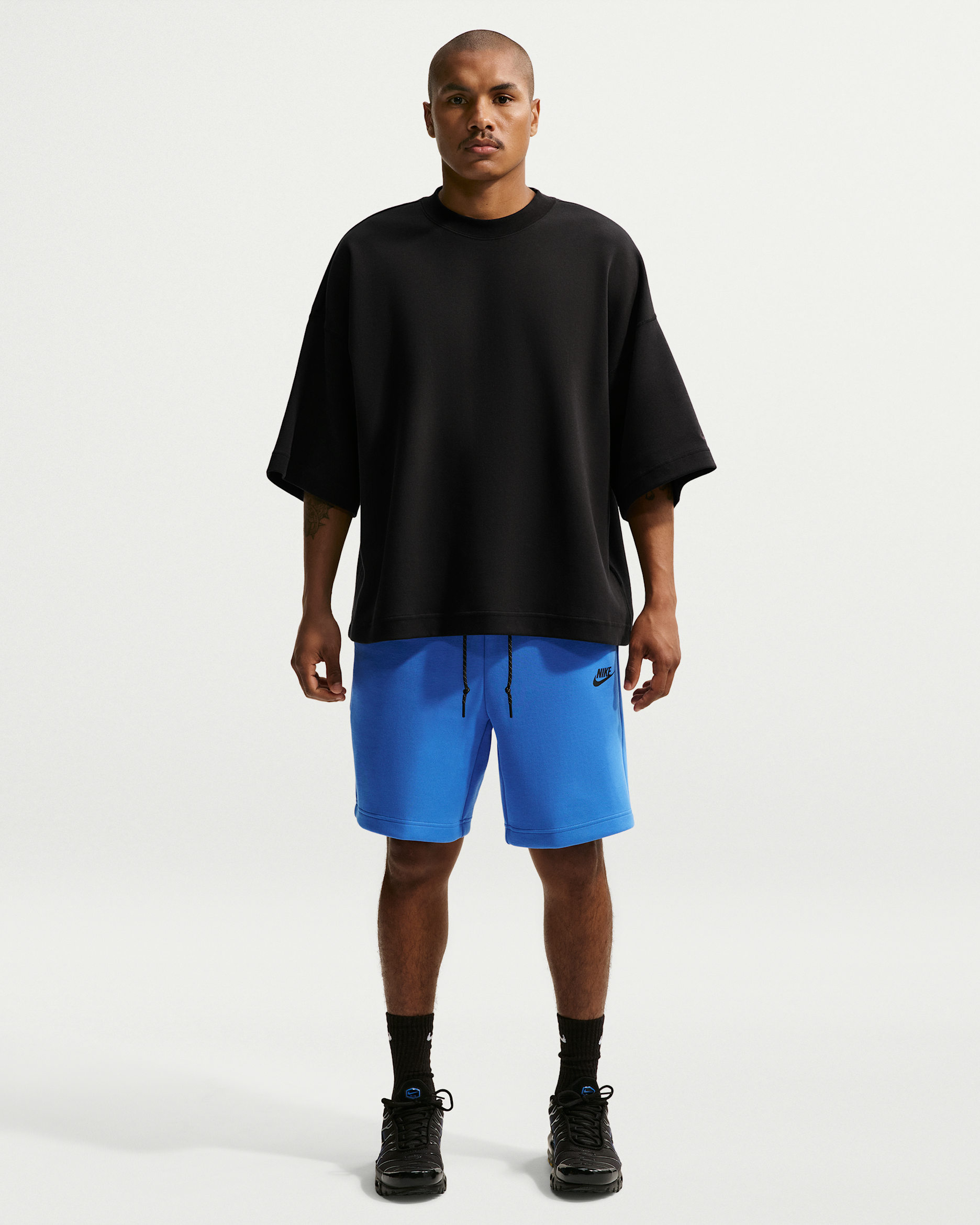 Nike Tech Men's Fleece Shorts - Blue Crystal/Black