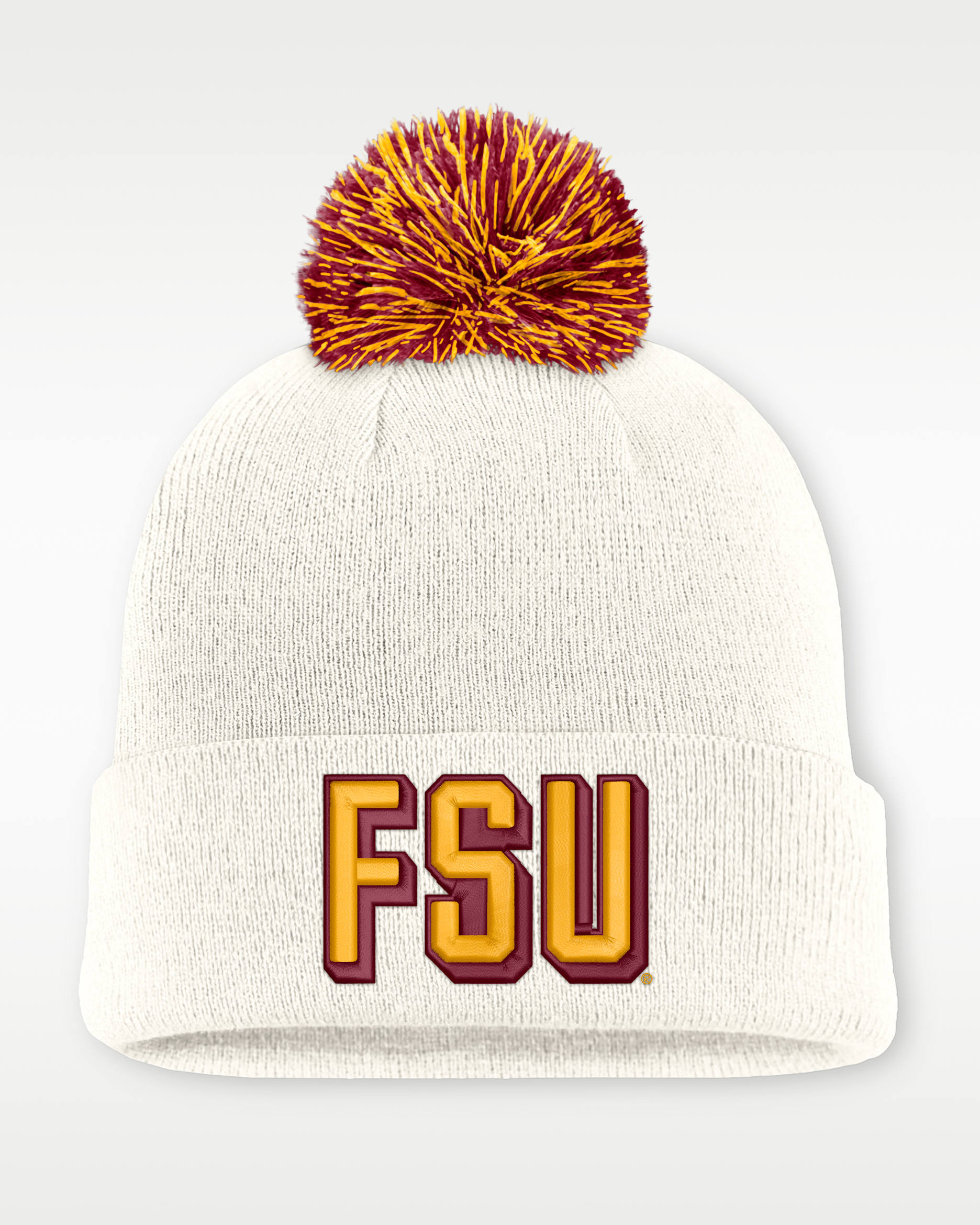 Florida State Peak Men's Nike College Cuffed Beanie - White
