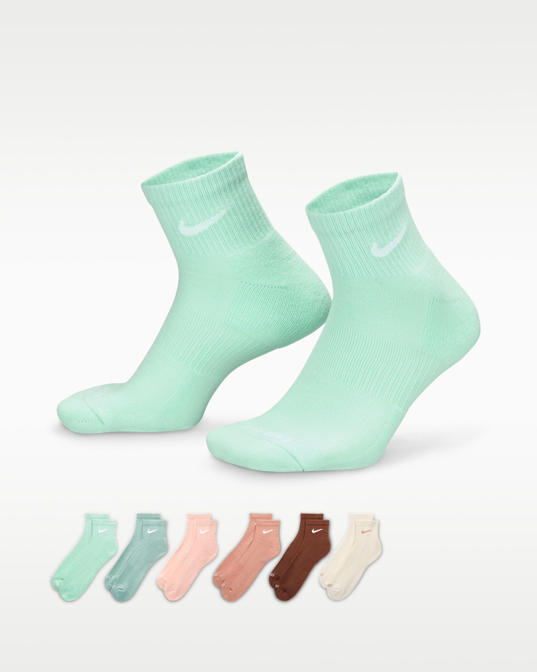 Calcetines al tobillo de entrenamiento Nike Everyday Plus Cushioned (6 pares) - Multicolor
