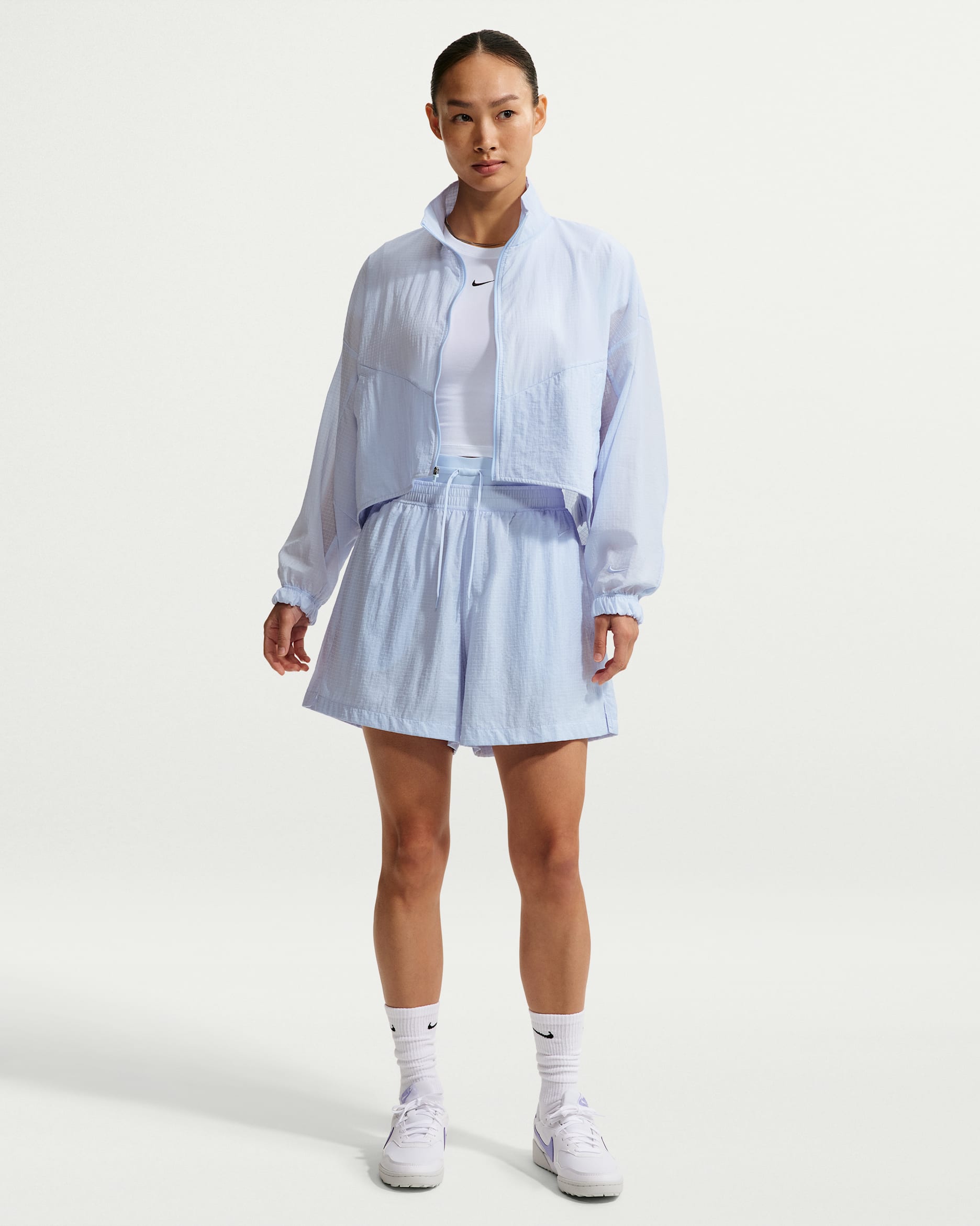 ナイキ スポーツウェア ウィメンズ ルーズ ハイウエスト 軽量 リップストップ ショートパンツ - ハイドロジェンブルー/ハイドロジェンブルー