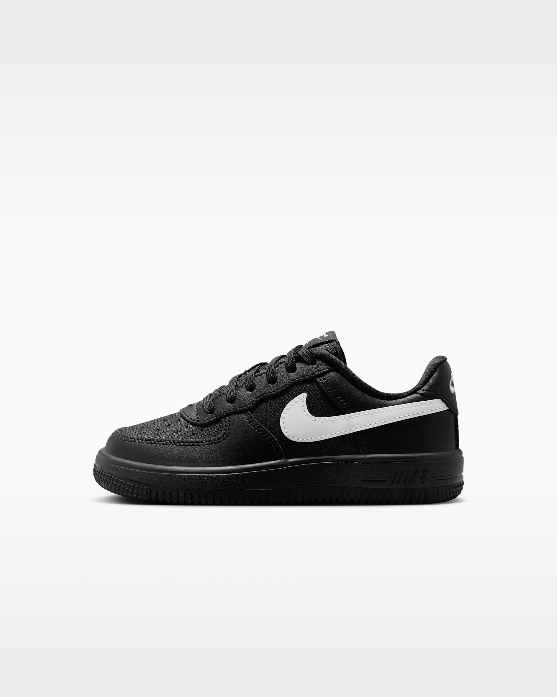 Nike Force 1 Low Tech Little Kids' Shoes - Black/Black/White