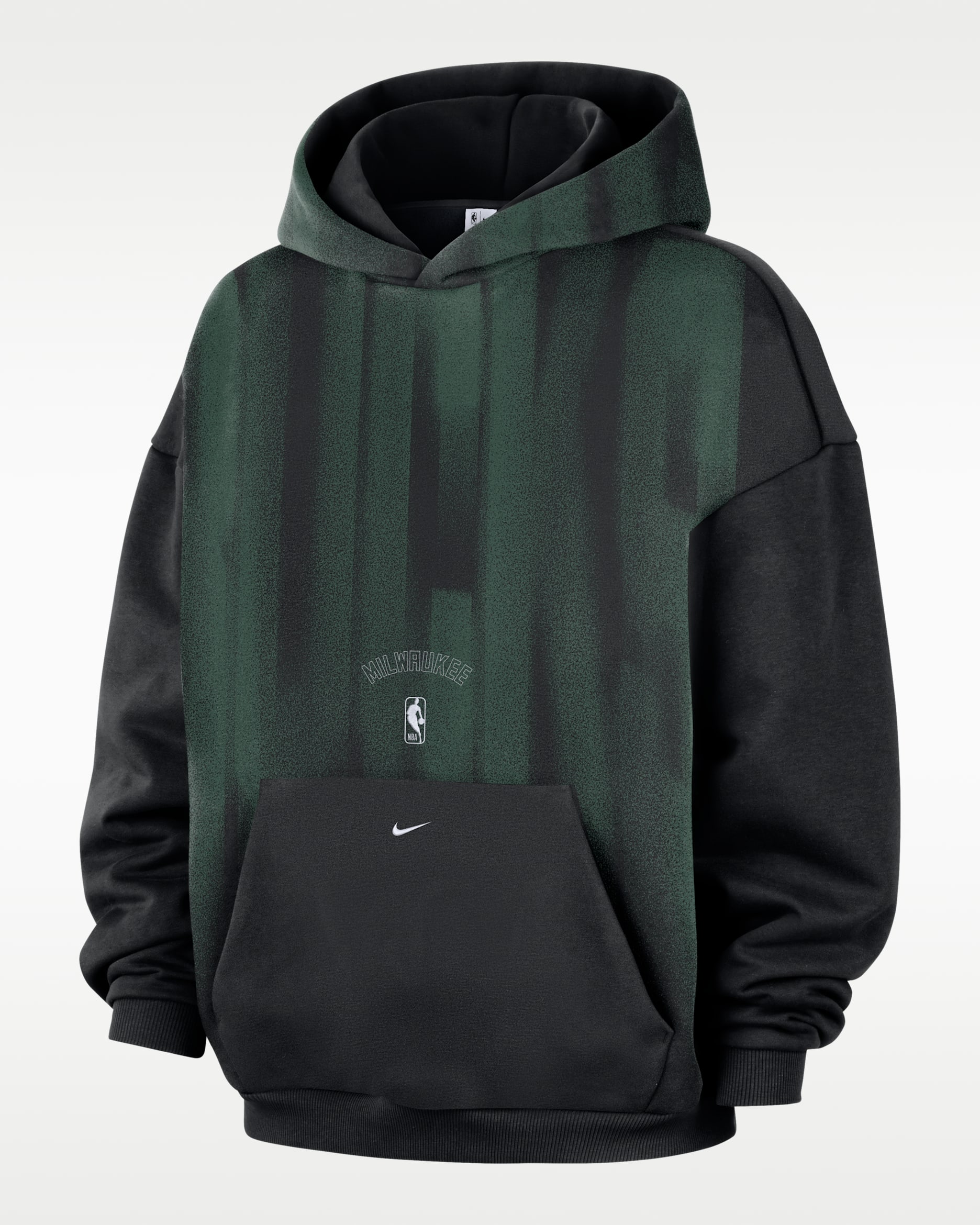 Milwaukee Bucks Standard Issue Men's Therma-FIT Fleece Basketball Hoodie - Black/White