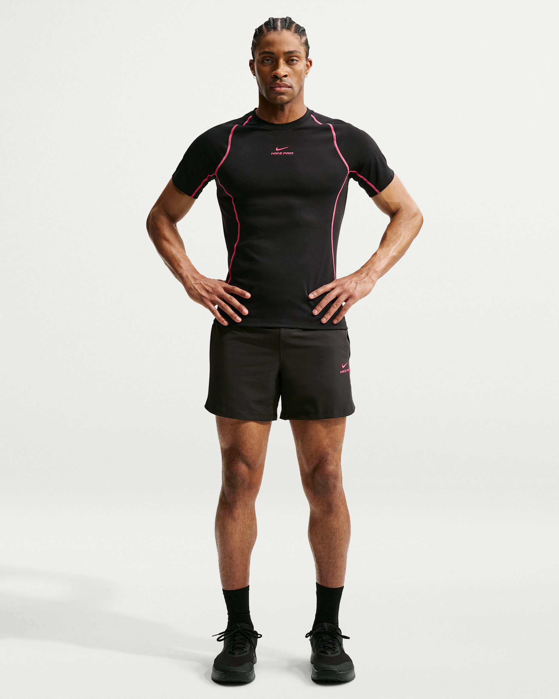Nike Pro Training Pantalón corto de 15 cm Dri-FIT - Hombre - Negro/Hyper Pink