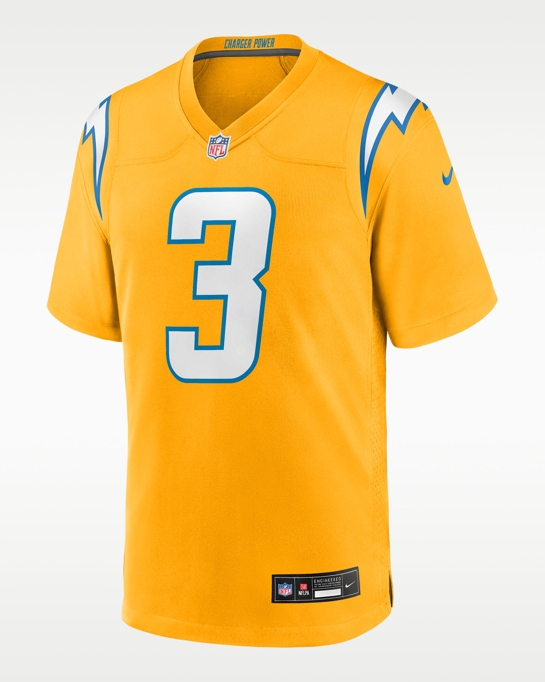 Jersey Nike de la NFL Game para niños talla grande Derwin James Jr. Los Angeles Chargers - Oro