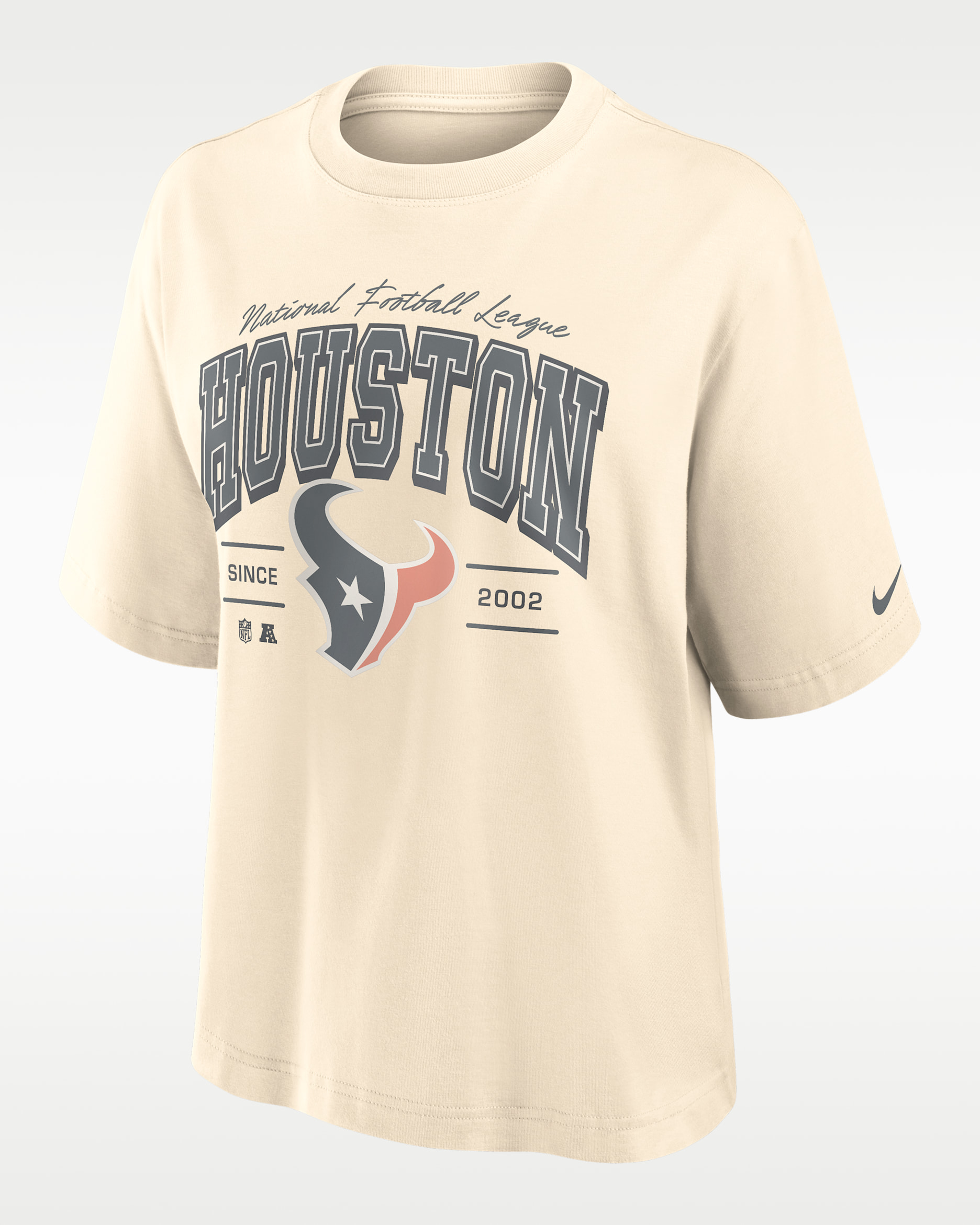 Houston Texans Vintage Mod Boxy Women's Nike NFL T-Shirt - Cream