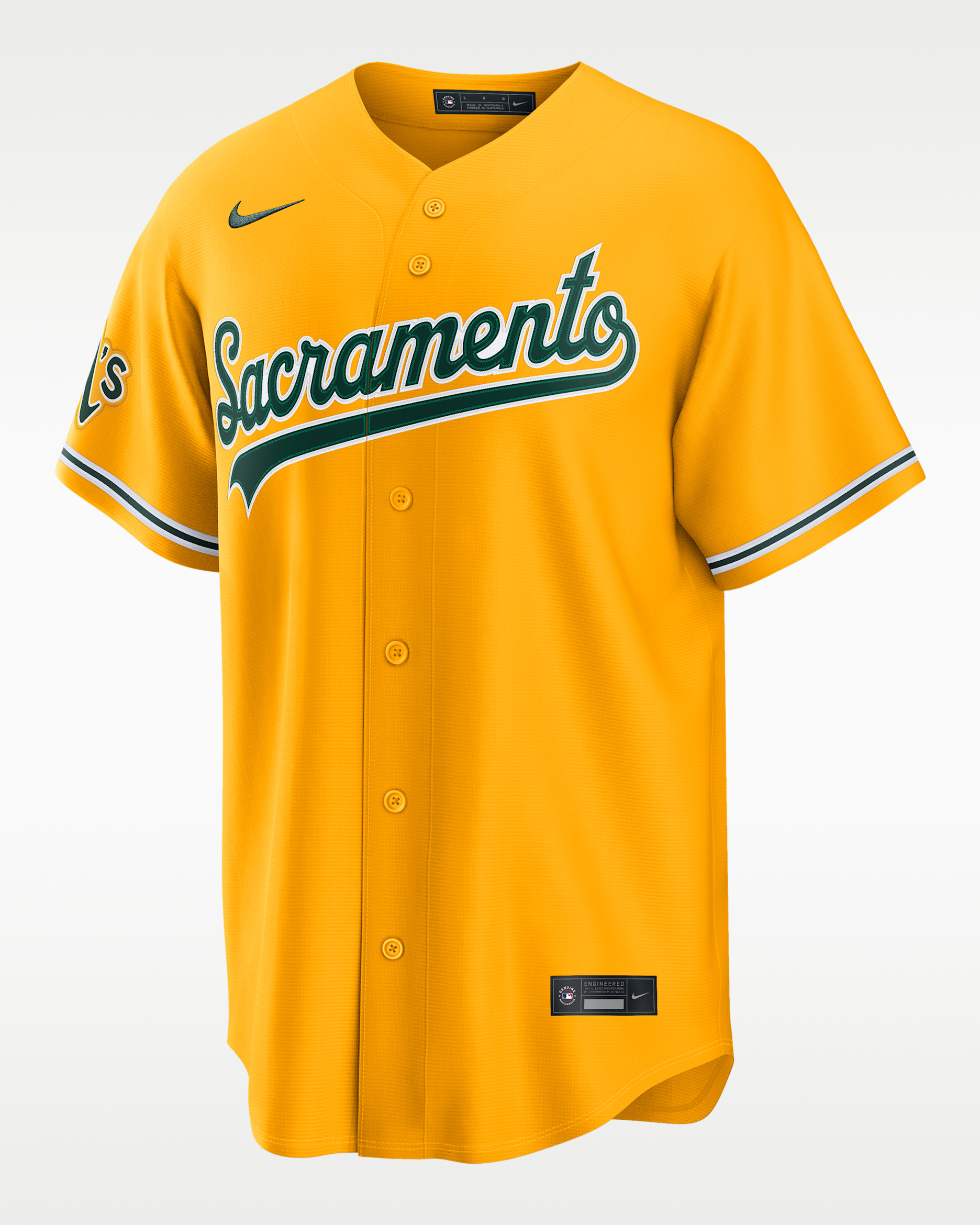Brent Rooker Athletics Men's Nike MLB Stadium Jersey - Yellow