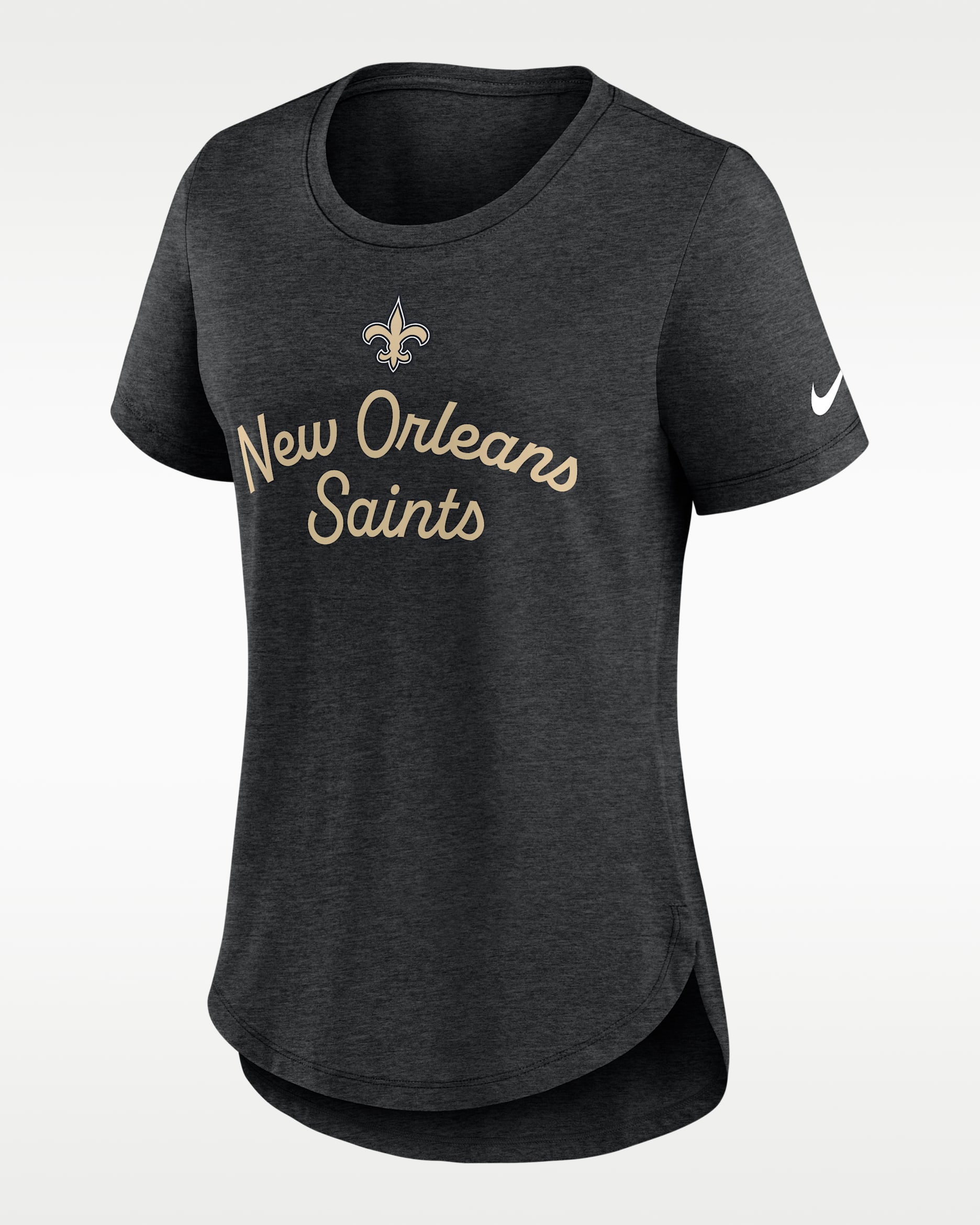 Playera Nike de la NFL para mujer New Orleans Saints Script - Negro