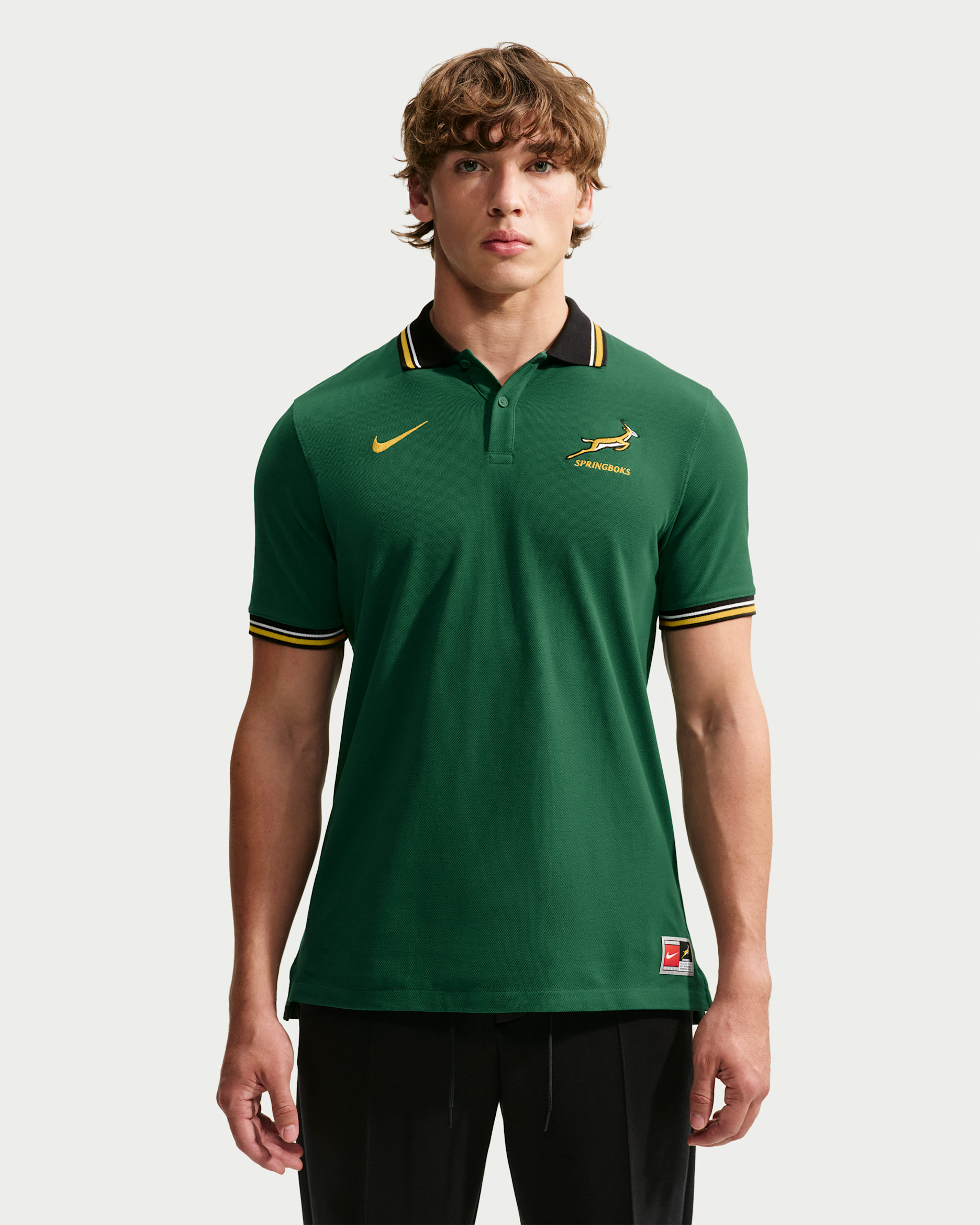 Pikétröja Springboks för män - Gorge Green/University Gold