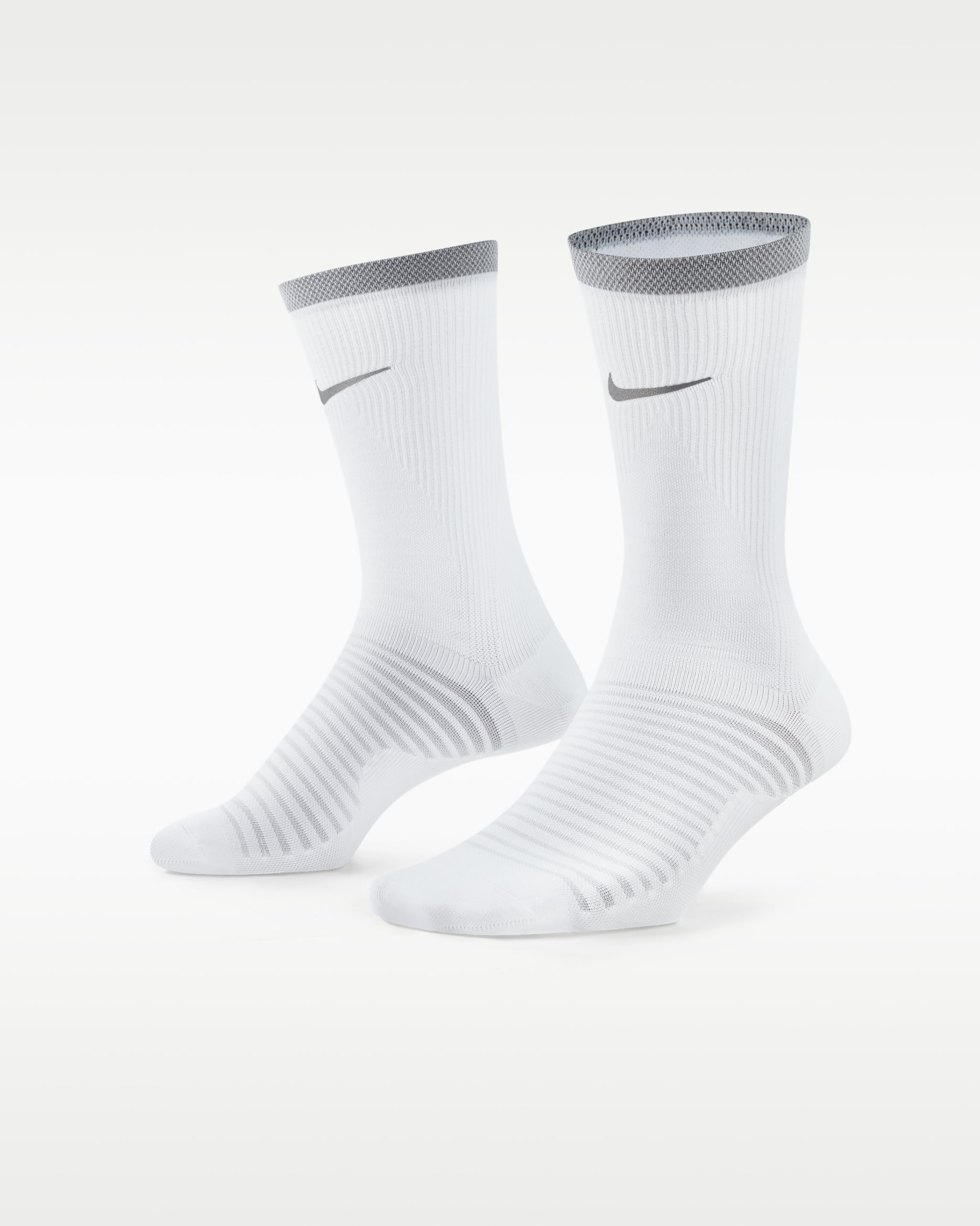 Nike Spark Lightweight Running Crew Socks - White/Reflect Silver