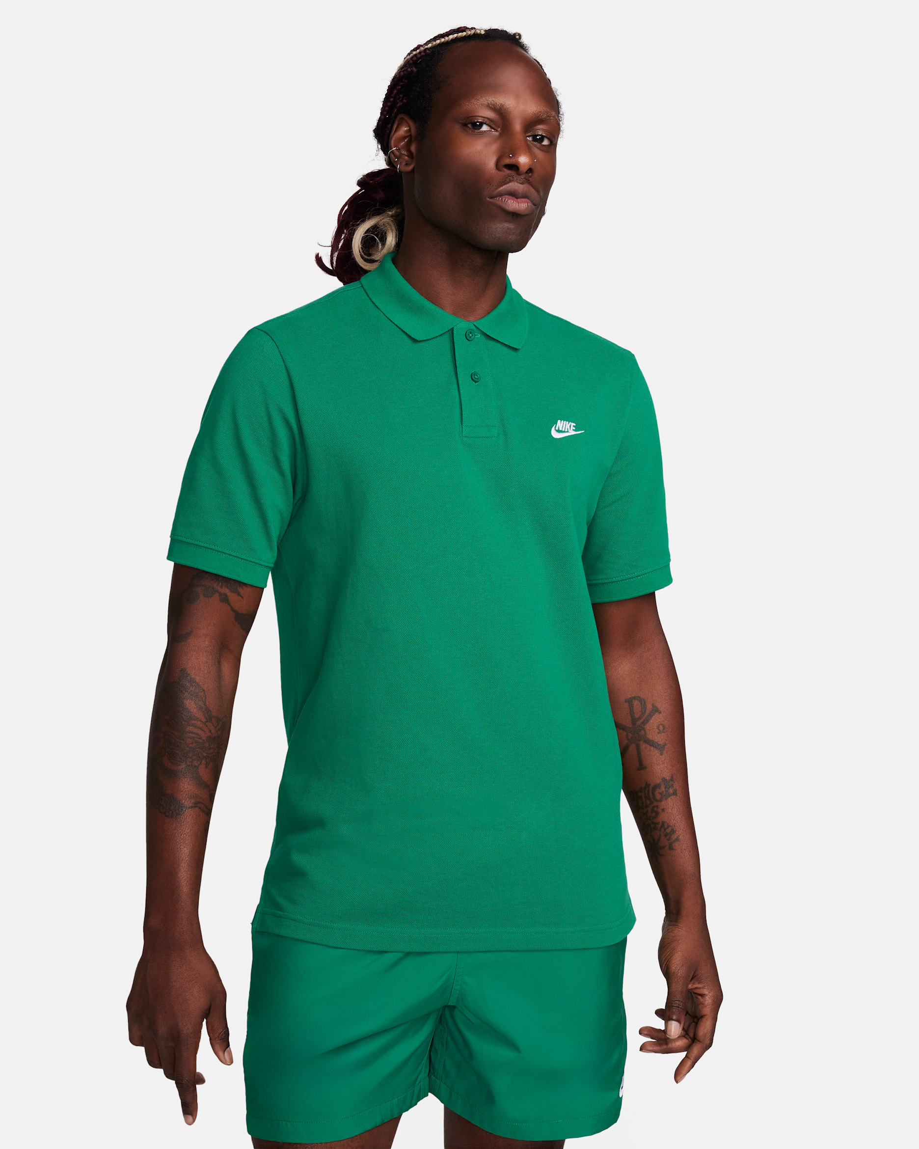 Nike Club Kurzarm-Poloshirt für Herren - Malachite/Weiß