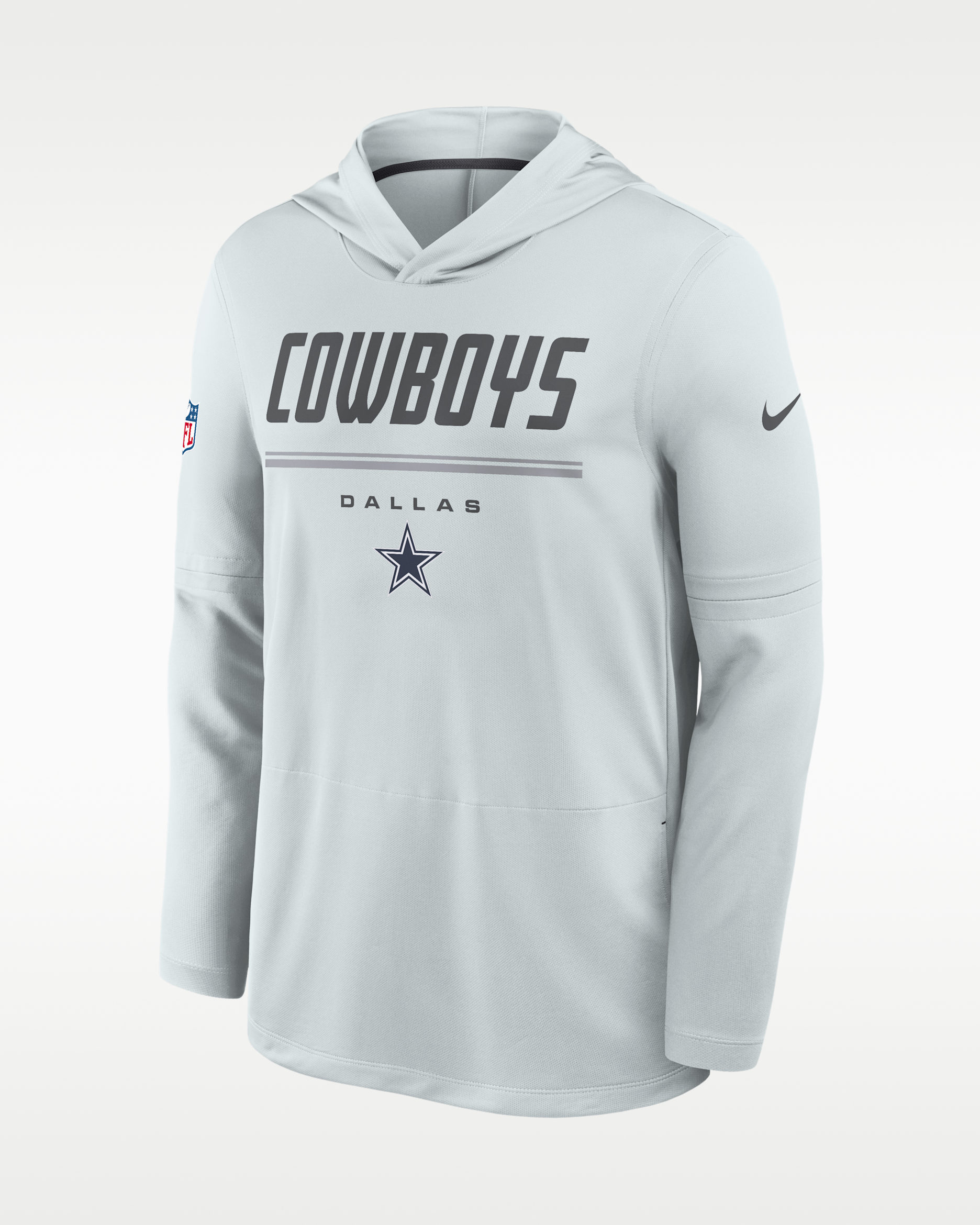 Dallas Cowboys Sideline Men's Nike Dri-FIT NFL Long-Sleeve Hooded Top - Anthracite
