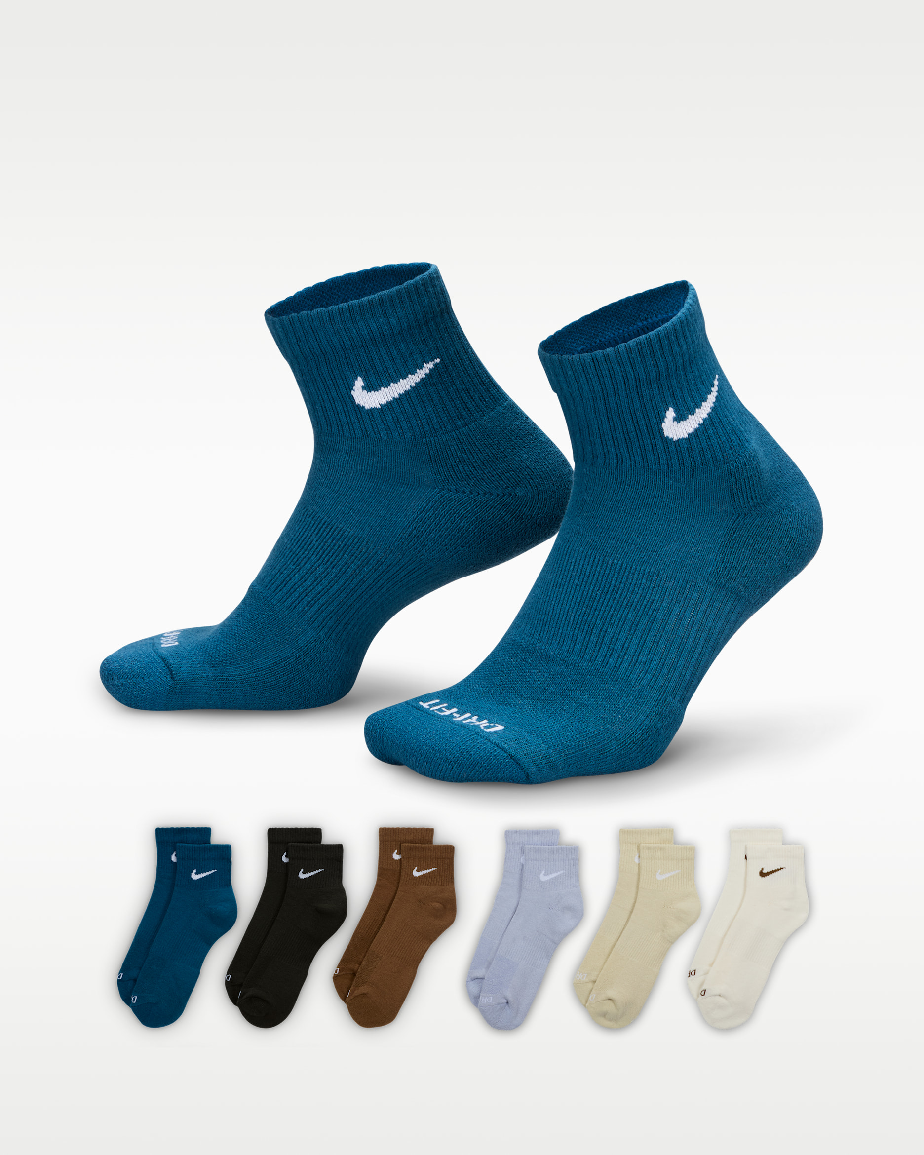 Calcetines al tobillo de entrenamiento Nike Everyday Plus Cushioned (6 pares) - Multicolor