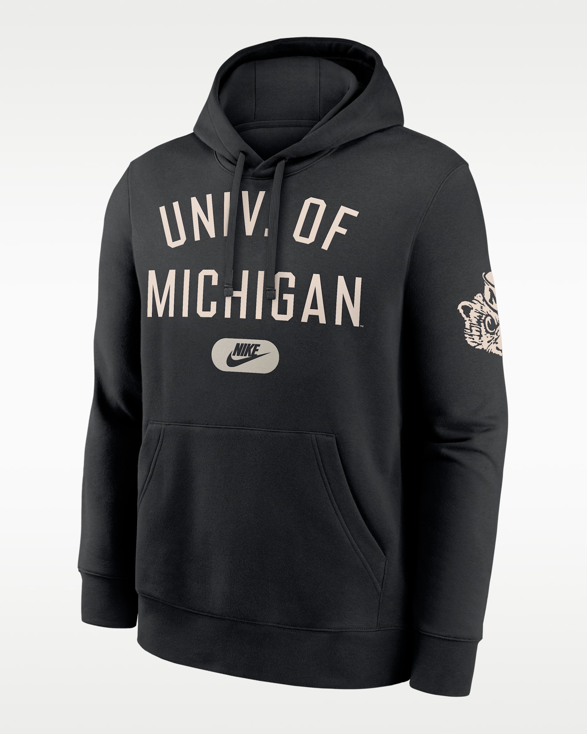 Michigan Club Men's Nike College Pullover Hoodie - Black