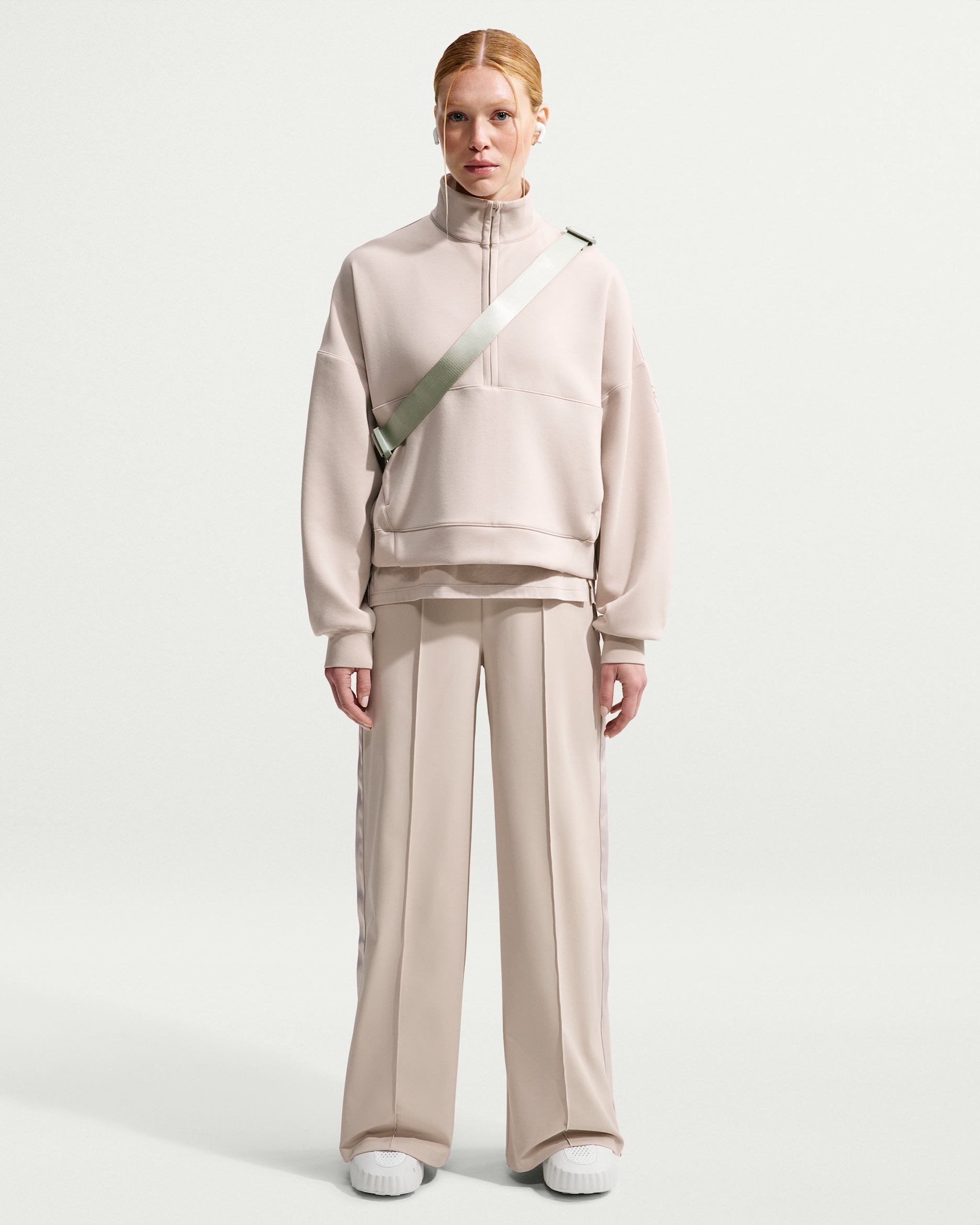 Nike 24.7 PerfectStretch Women's Dri-FIT High-Waisted Loose Tearaway Trousers - Cream II/Cream II/Cream II/College Grey