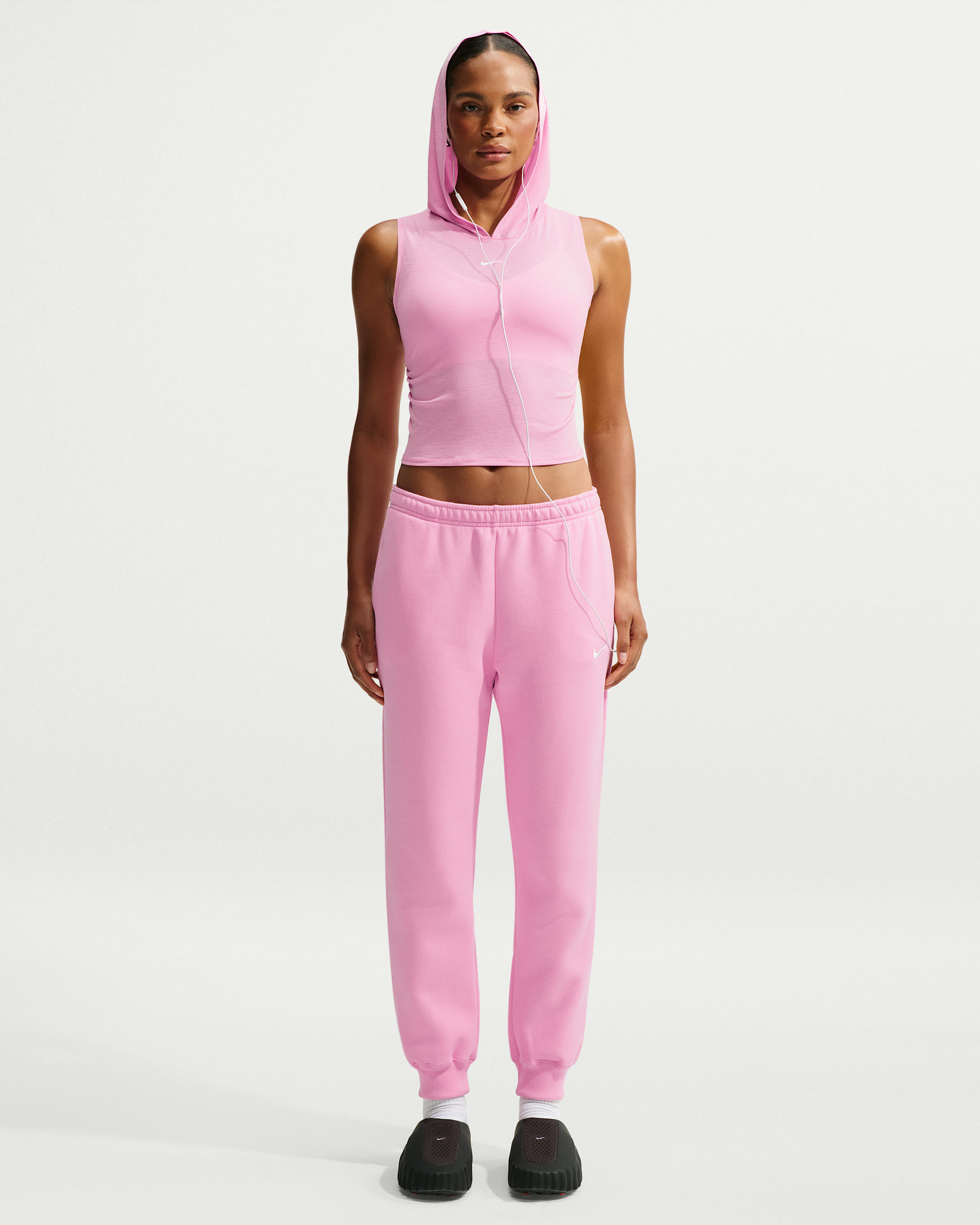 Nike Studio Fleece Medium Weight Women's Mid-Rise Joggers - Pink Rise/Sail