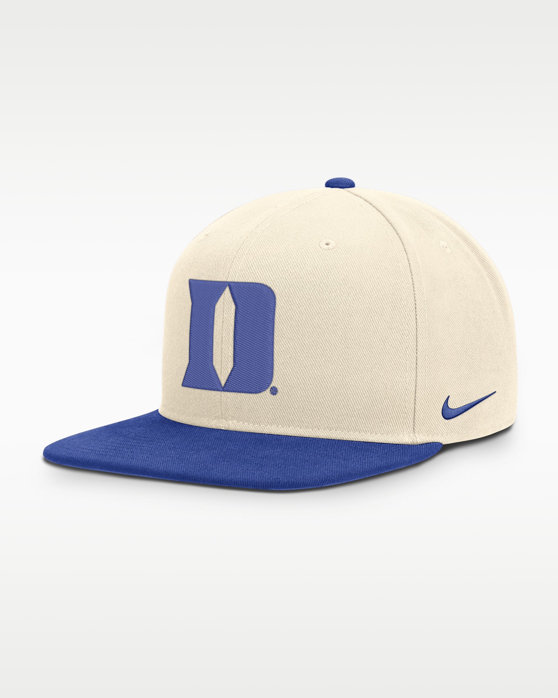 Duke Campus Prep Men's Nike Dri-FIT College Adjustable Hat - Natural/Royal