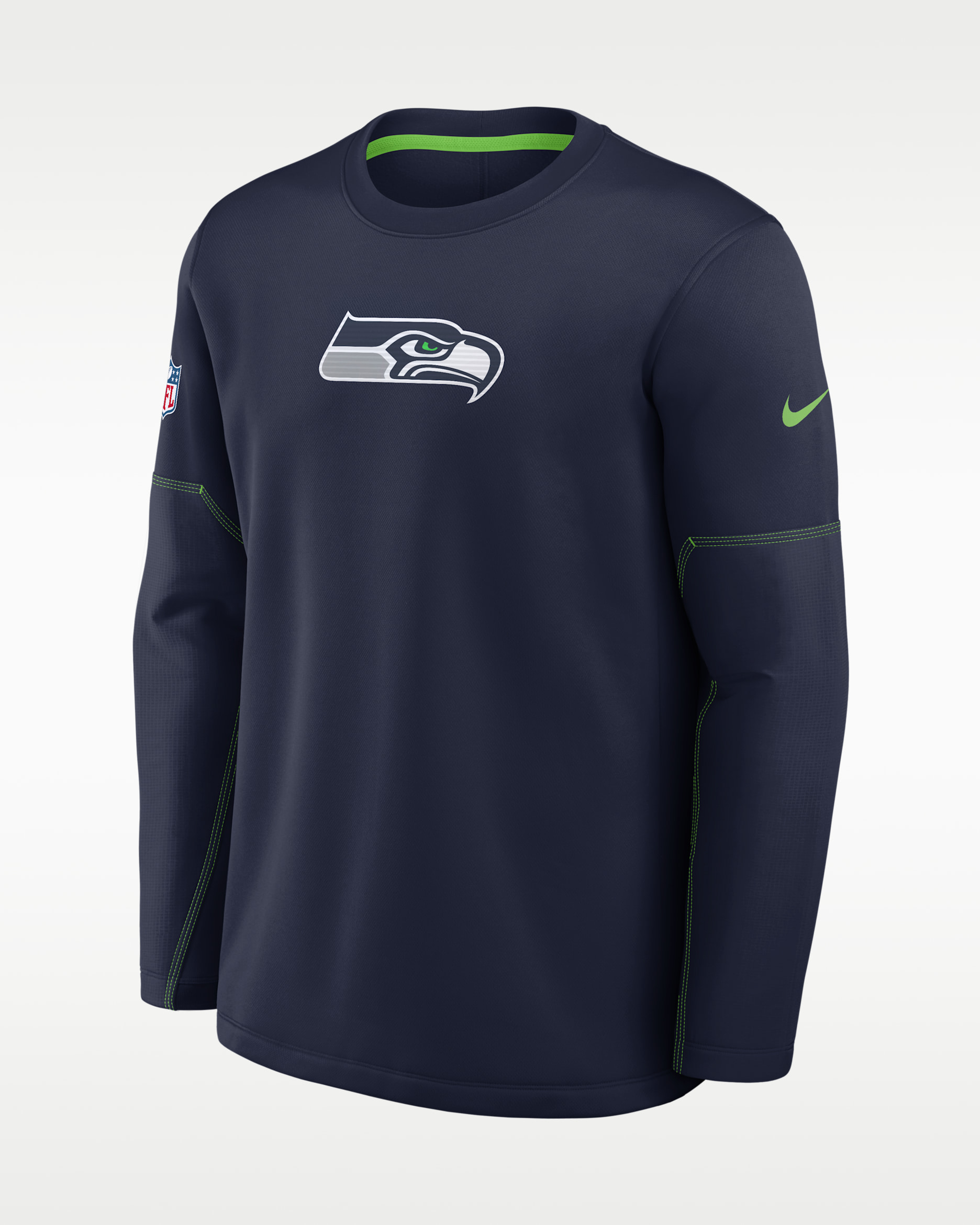 Playera de manga larga Nike Therma-FIT de la NFL para hombre Seattle Seahawks Sideline Coaches - Azul marino