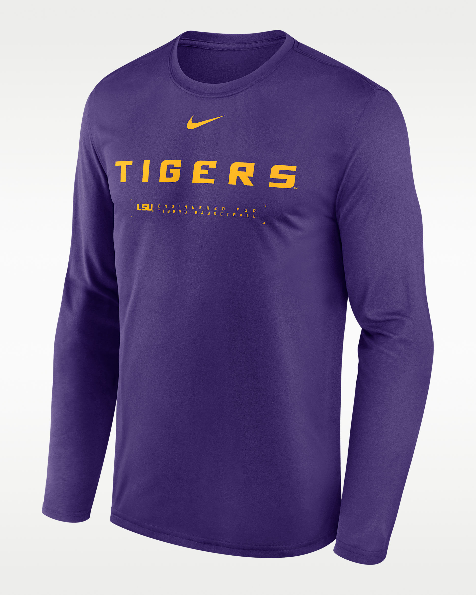 LSU Courtside Basketball Shootaround Legend Men's Nike Dri-FIT College Long-Sleeve T-Shirt - Purple