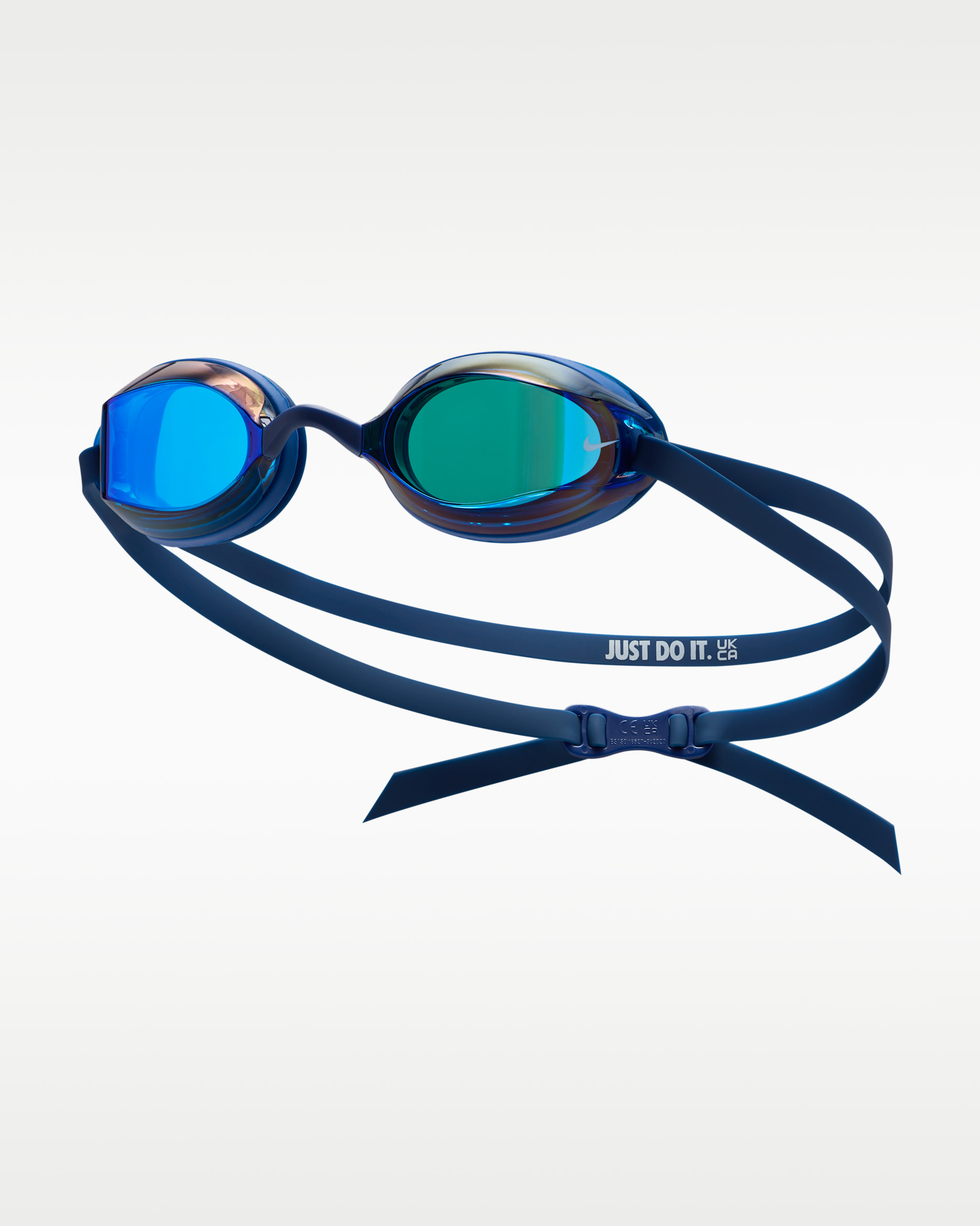 Goggles espejados Nike Swim Legacy Comfort - Azul marino medianoche/Royal juego/Blanco