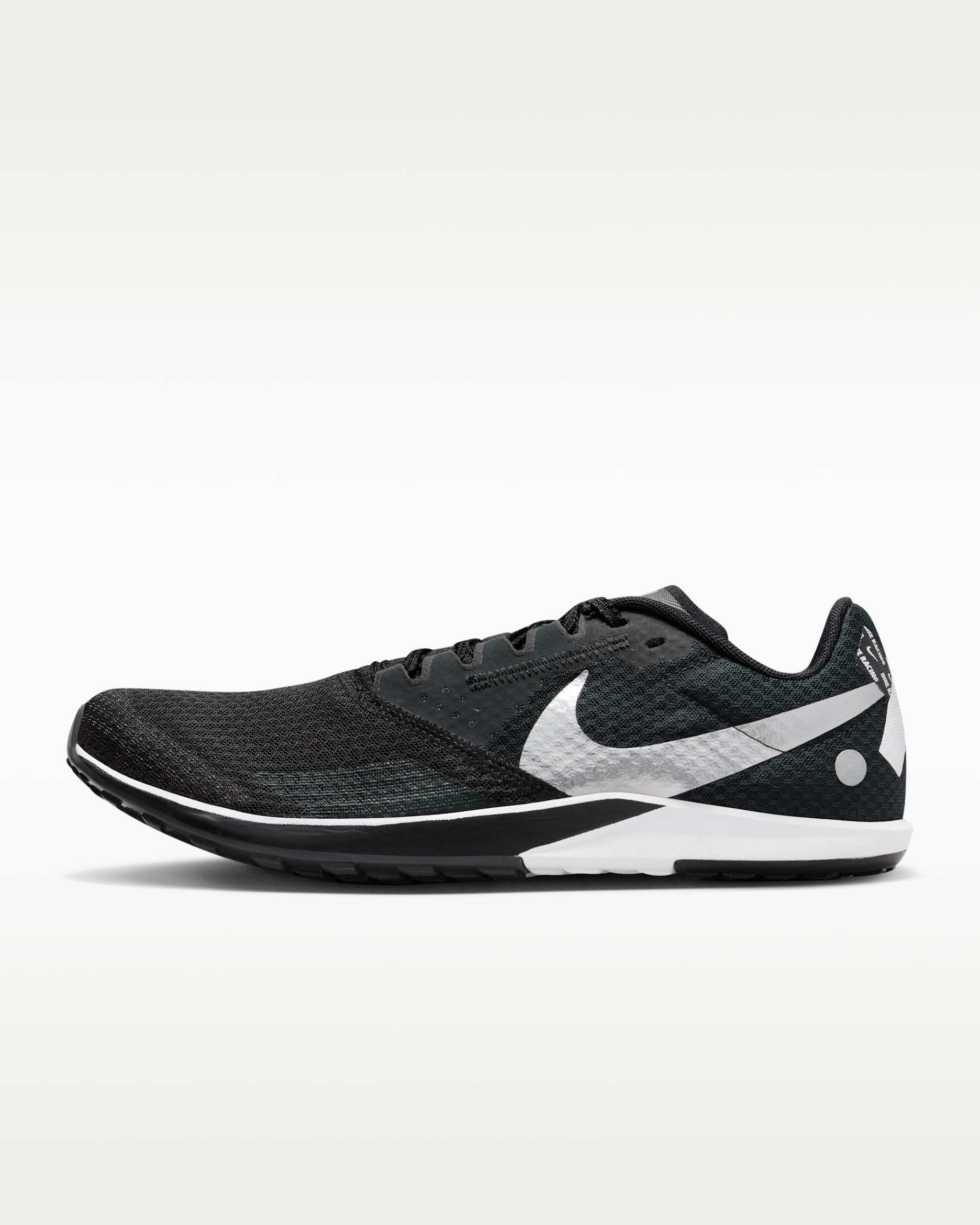 Nike Zoom Rival Waffle 6 Road and Cross-Country Racing Shoes - Black/Dark Smoke Grey/White/Metallic Silver