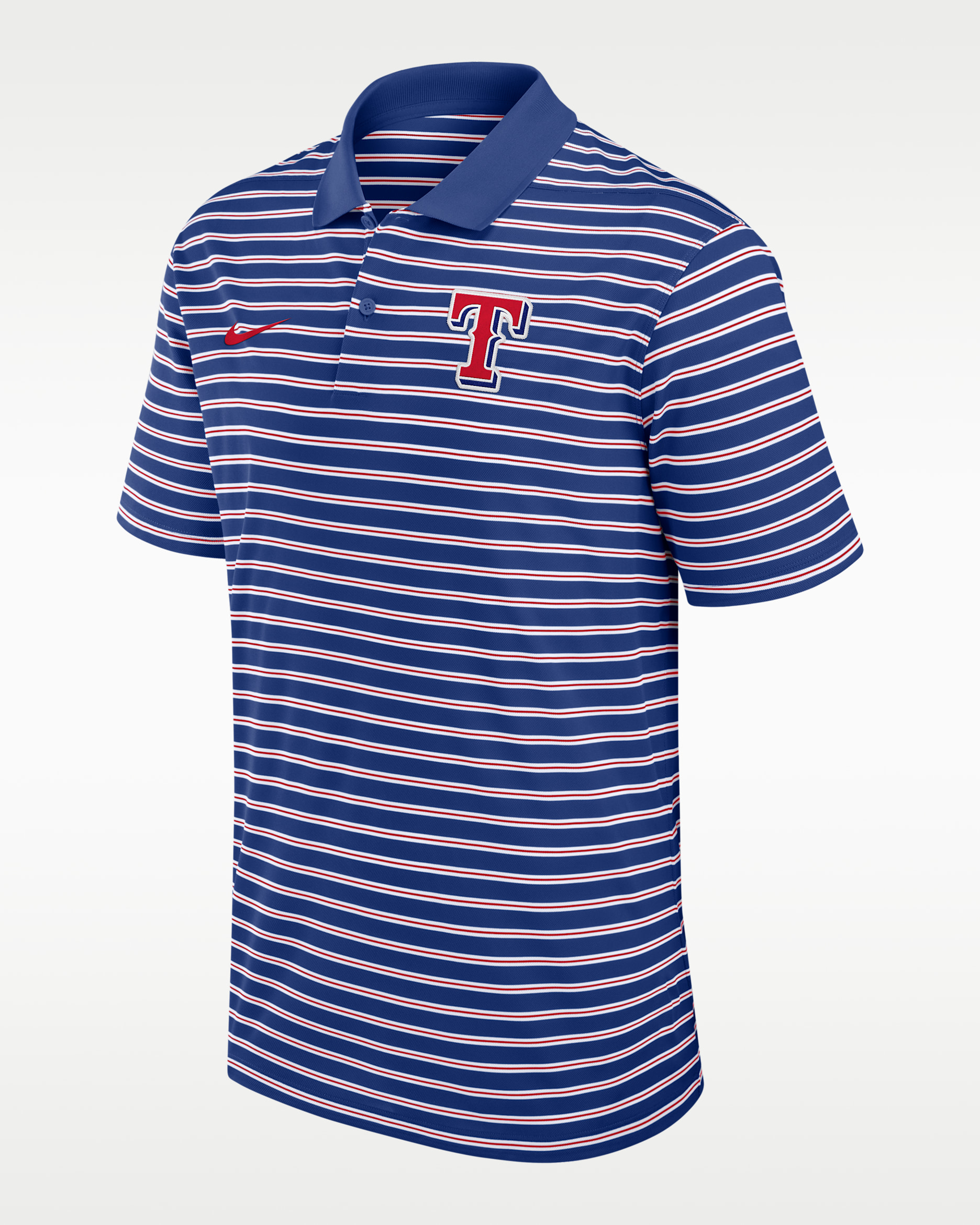 Texas Rangers Striped Victory Men's Nike Dri-FIT MLB Polo - Royal/White