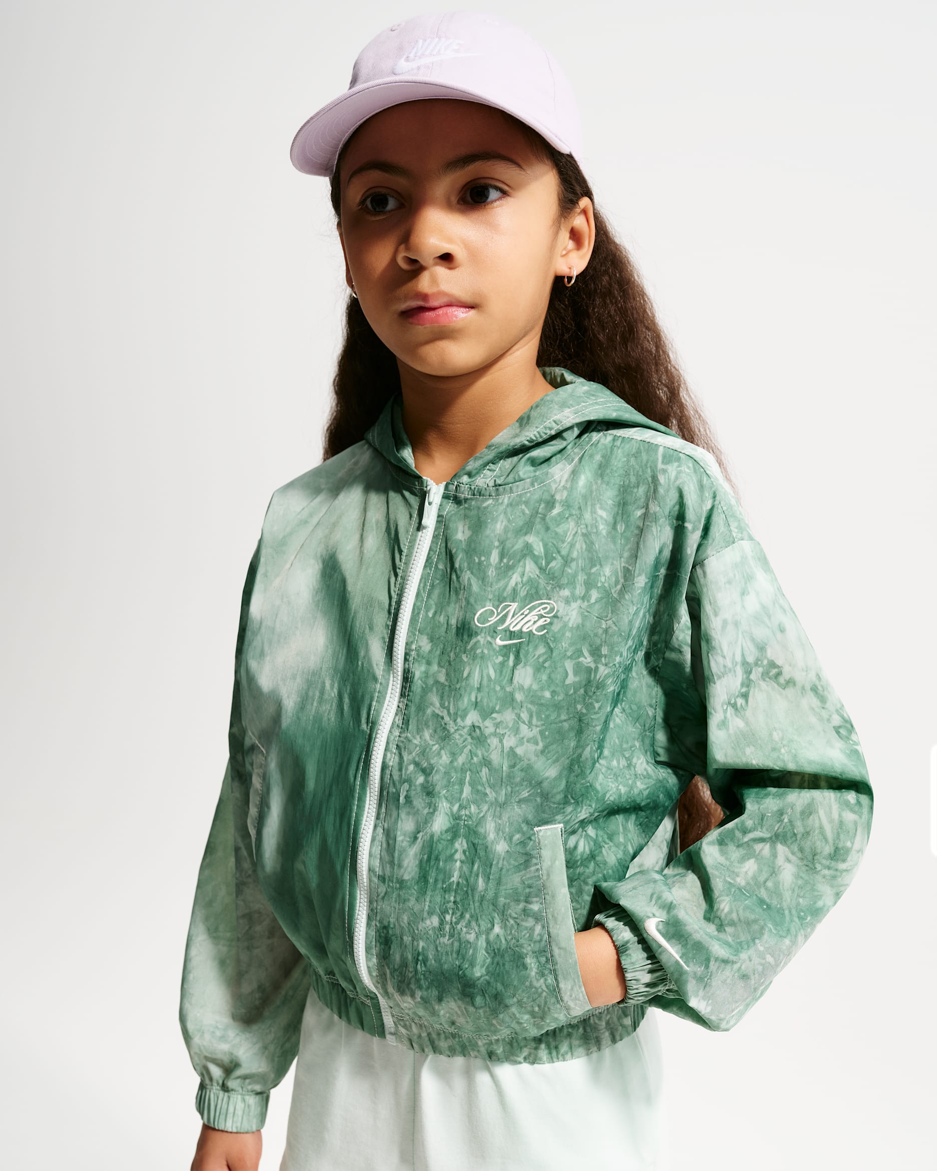 Nike Sportswear Club Web-Trainingsjacke (Mädchen) - Barely Green/Soft Pearl
