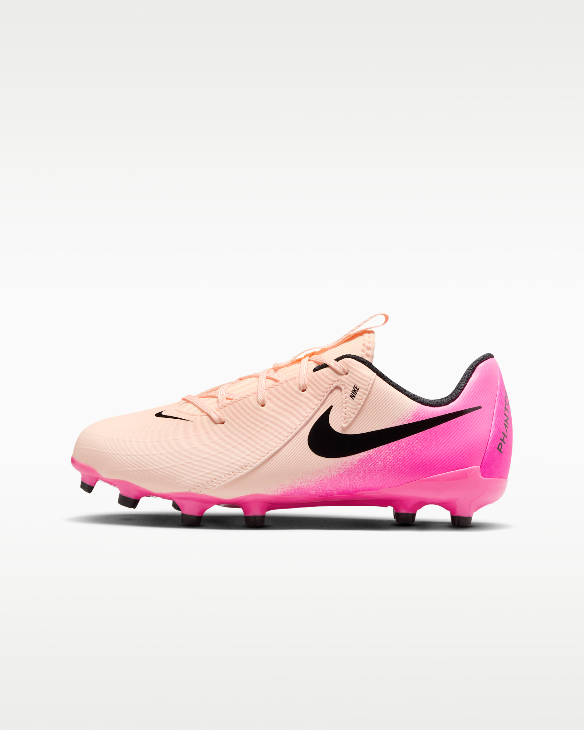 Nike Jr. Phantom GX 2 Academy MG Low-Top-Fußballschuh für jüngere/ältere Kinder - Crimson Tint/Pink Blast/Schwarz