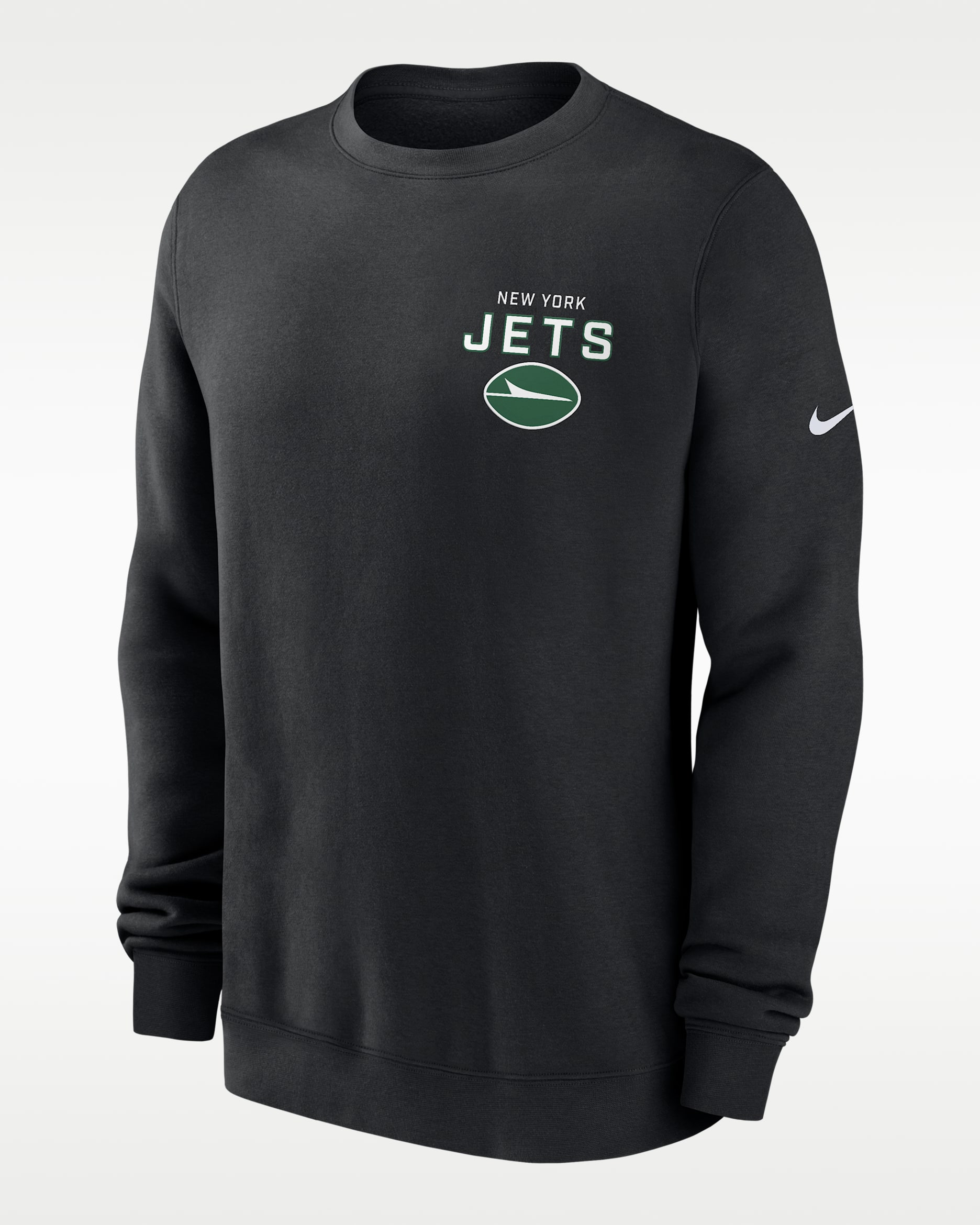 Sudadera de cuello redondo sin cierre Nike de la NFL para hombre New York Jets Draw Block Club - Negro