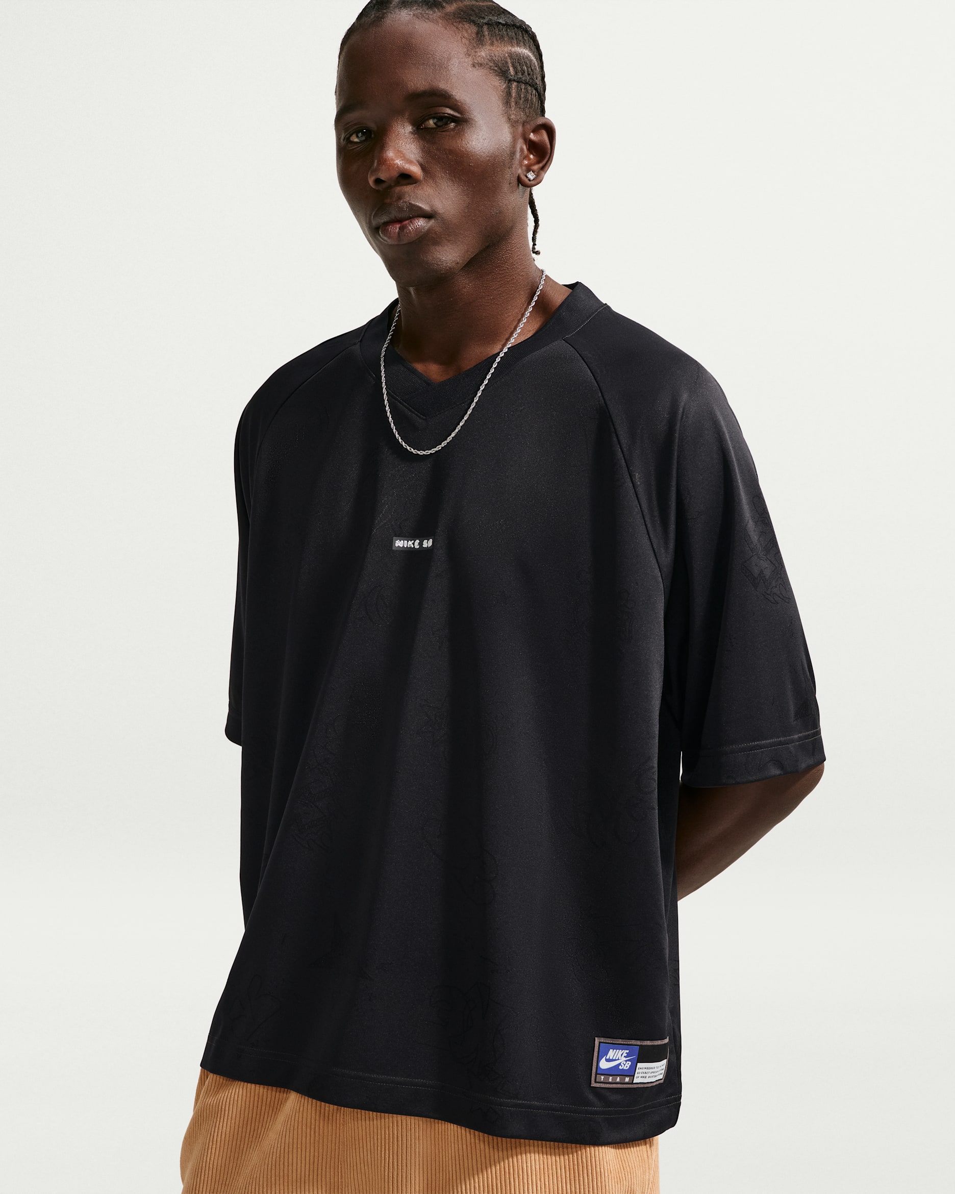Nike SB Jacquard Skate Jersey Top - Black