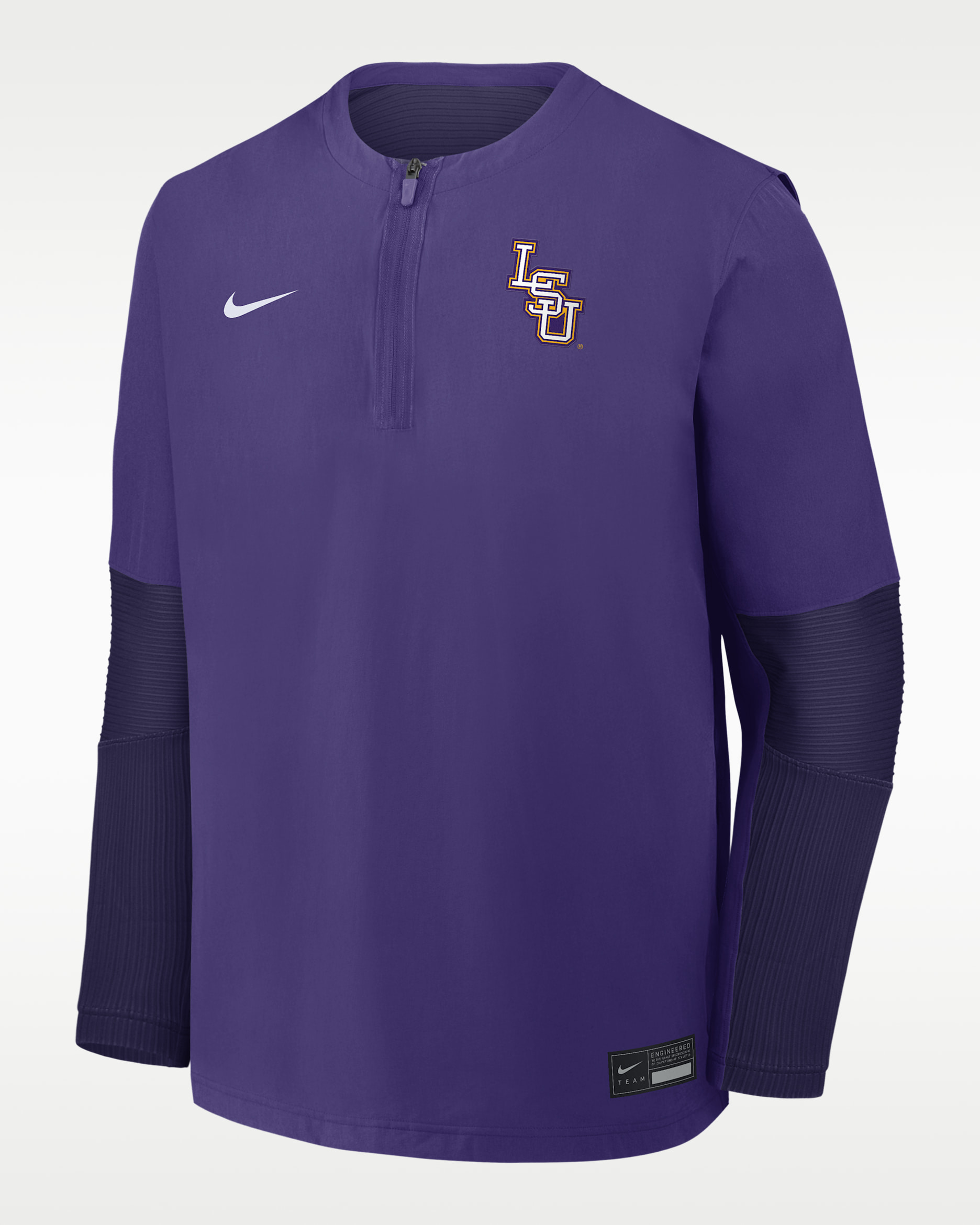 LSU Dugout Men's Nike Dri-FIT College 1/4-Zip Long-Sleeve Windshirt - Purple