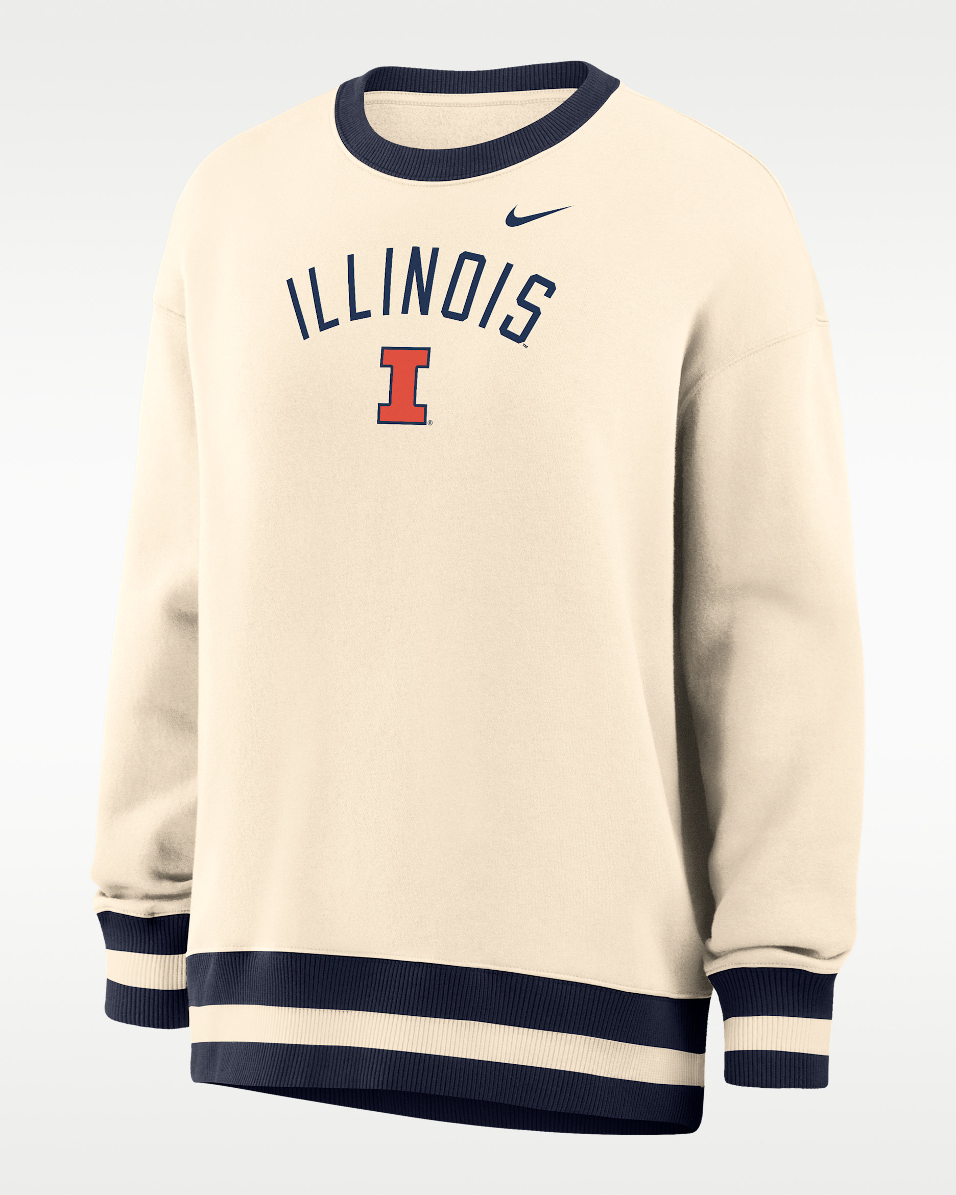 Nike Phoenix (Illinois) Women's Oversized Crew-Neck Sweatshirt - Natural/College Navy