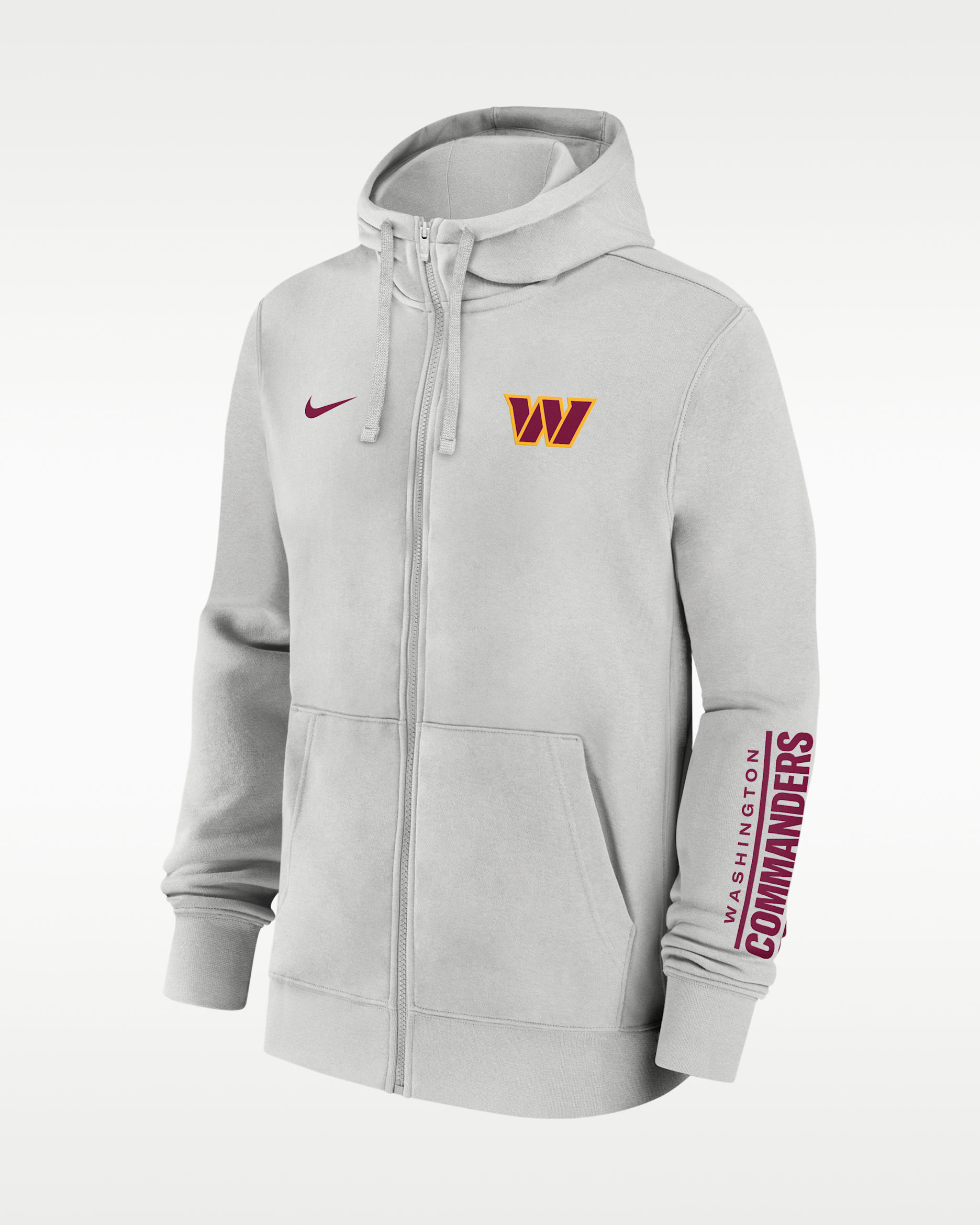 Washington Commanders Club Men's Nike NFL Full-Zip Hoodie - Grey