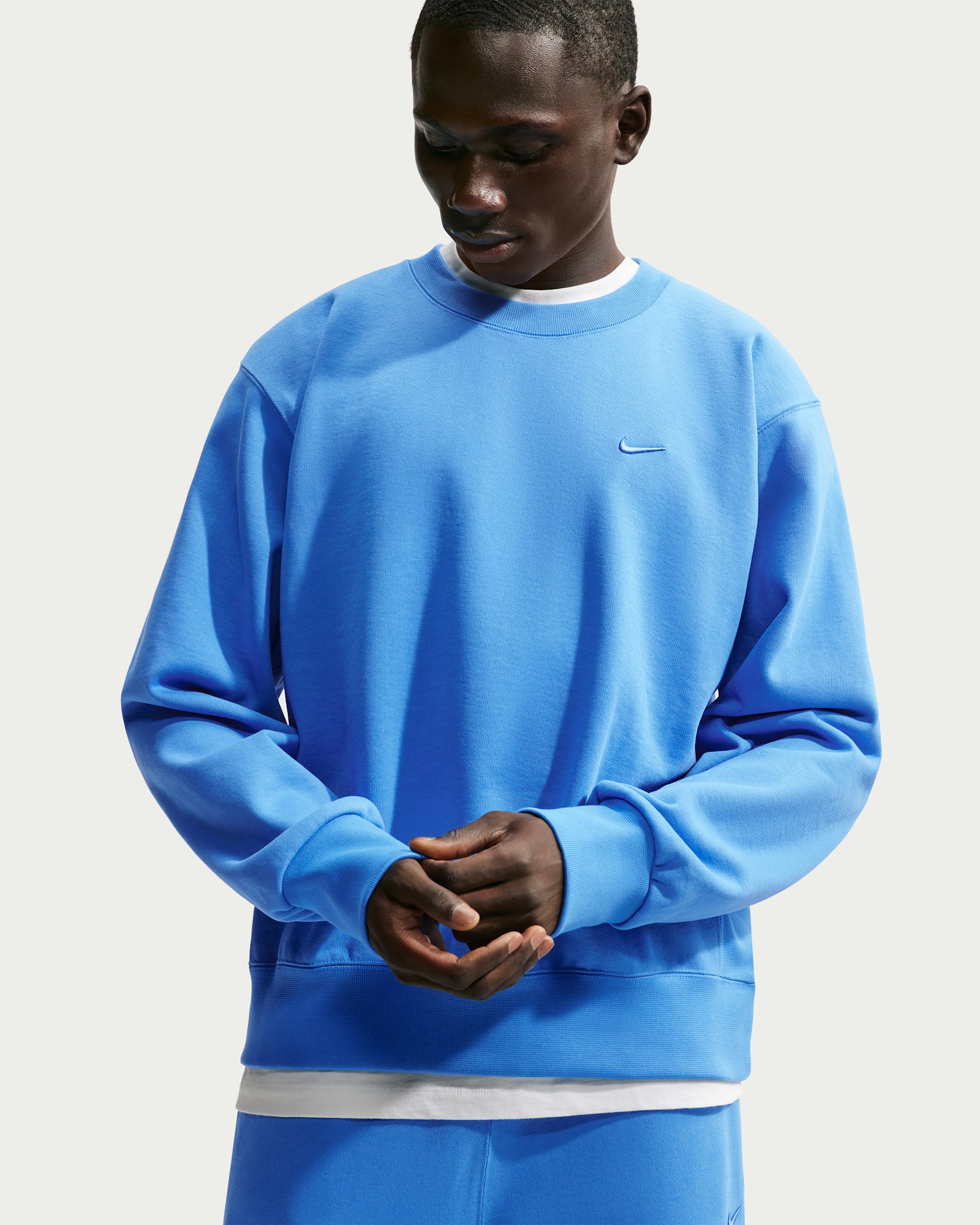 Sweat-shirt à col ras-du-cou en tissu Fleece Nike Energy pour homme - Light Photo Blue