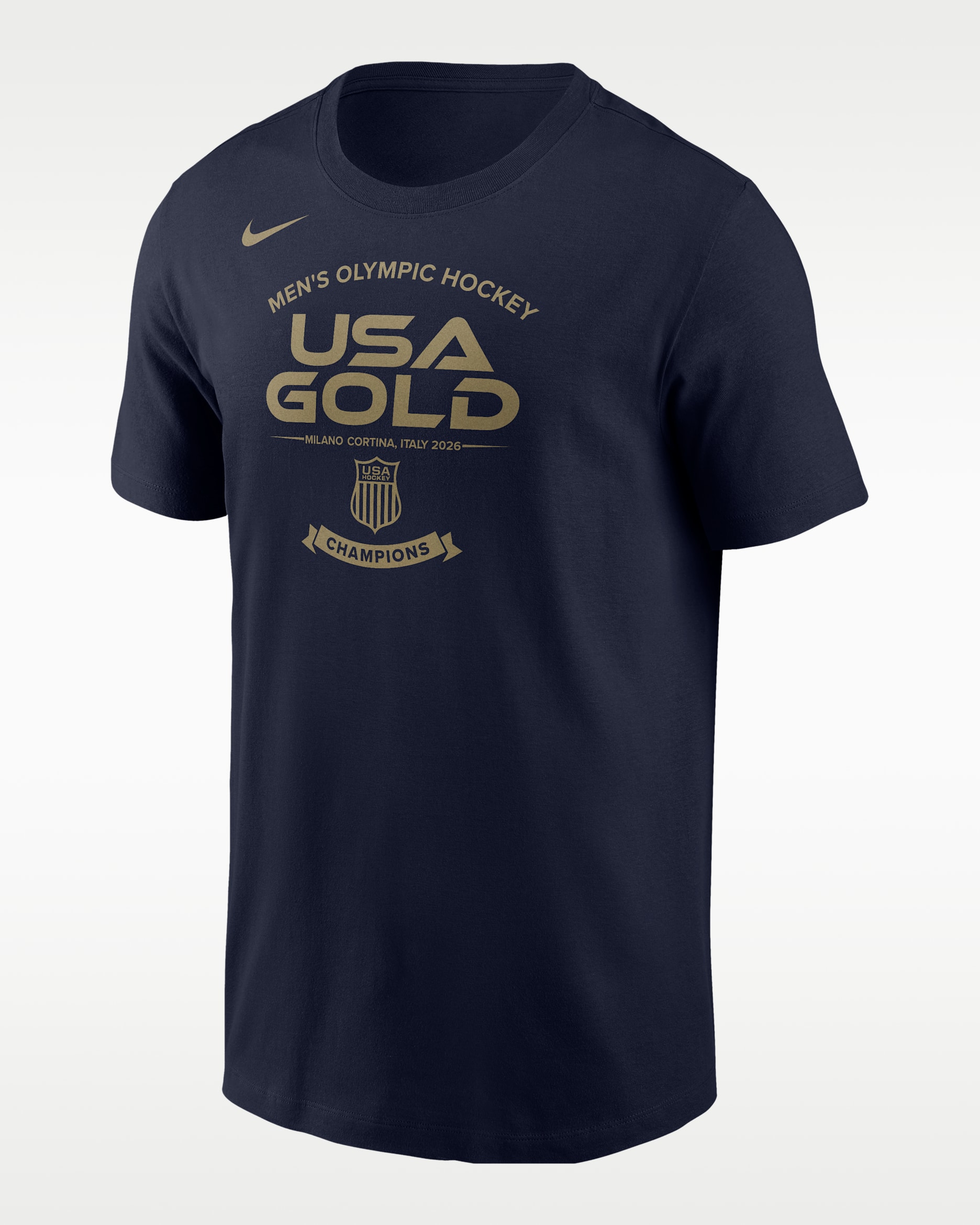 Nike USA Olympic Team 2026 "Gold Medal" Men's Short-Sleeve T-Shirt - Navy/Gold