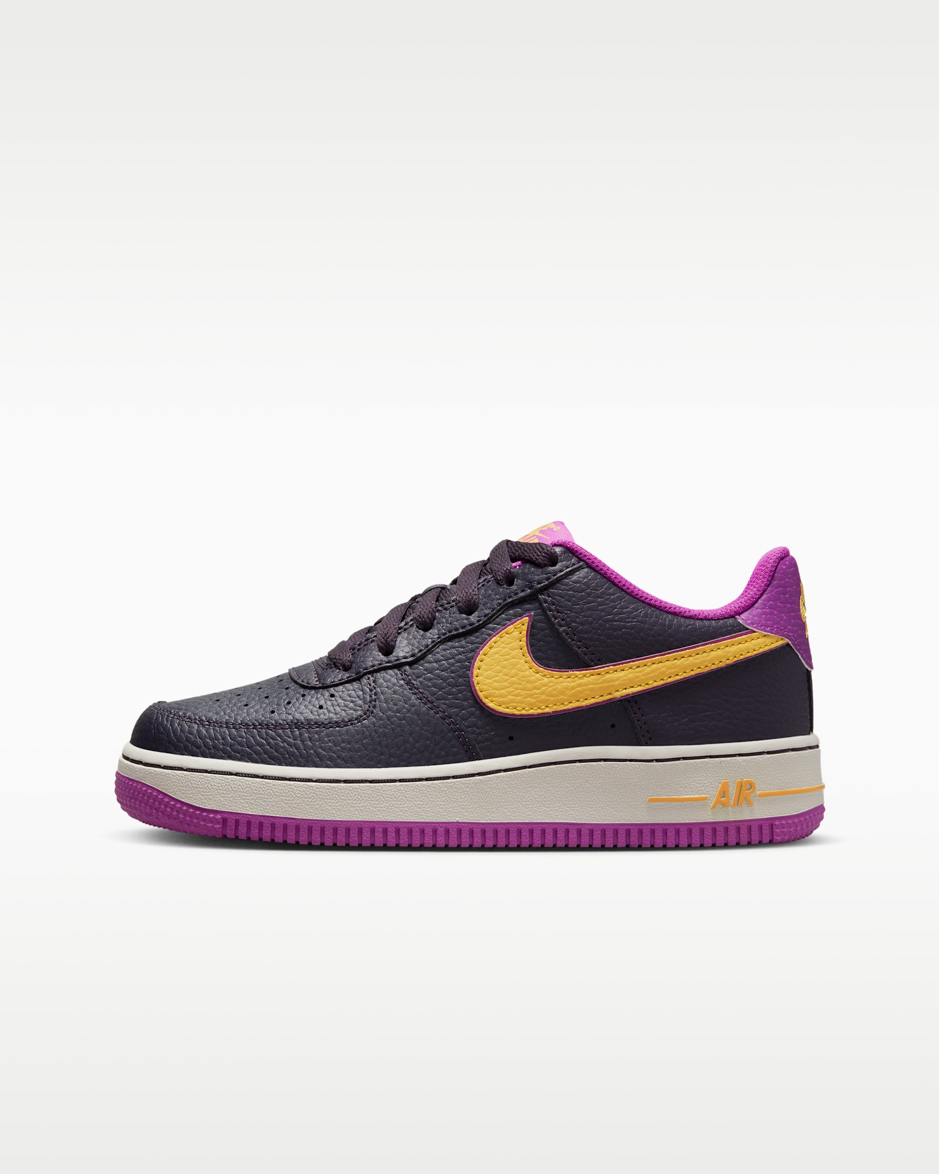 Nike Air Force 1 Big Kids' Shoes - Cave Purple/Light Bone/Vivid Purple/Solar Flare